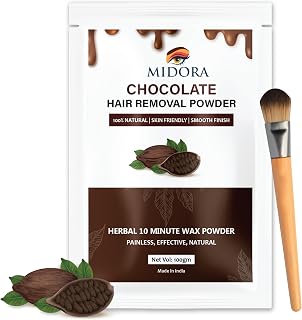 Midora Chocolate Hair Removal Powder | Herbal Wax | Facial Hair Removal | No Side Effects | Instant Hair Removal | 100% Na... Price In India