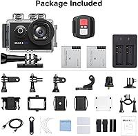 Vista 9 de AKASO Brave 6 Plus Native 4K30FPS 20MP Cámara de acción WiFi con pantalla táctil EIS 4X Zoom Control de voz Control remoto Cámara submarina de 131