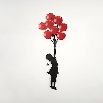 Amazon.com: Colorfull Worlds Flying Balloon Girl Metal Wall