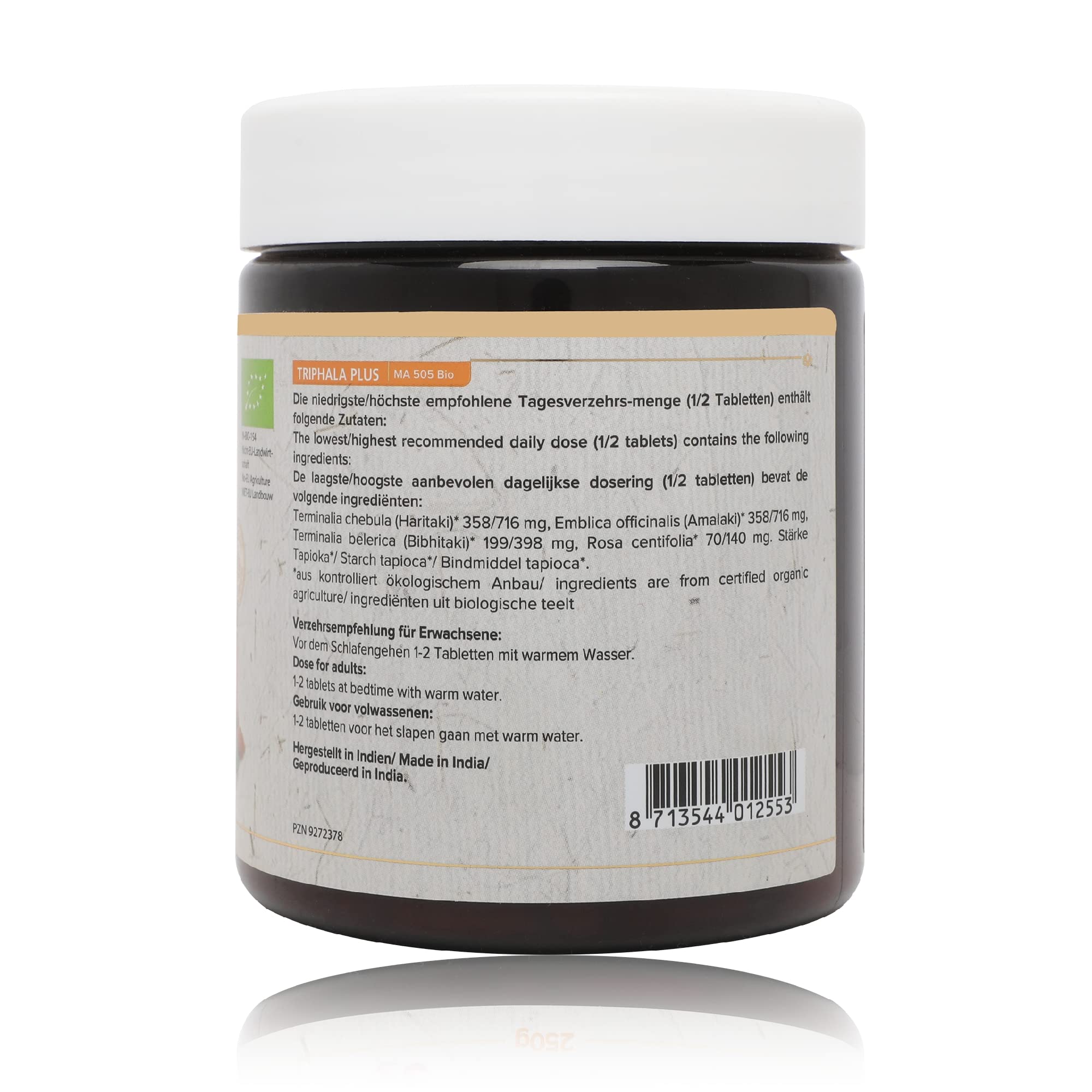 Maharishi Ayurveda Triphala Plus Nahrungsergänzungsmittel aus Indien | Kräutertafeln | Ayurveda -Pflanzenvorbereitung 250 Tabletten Pack von 1