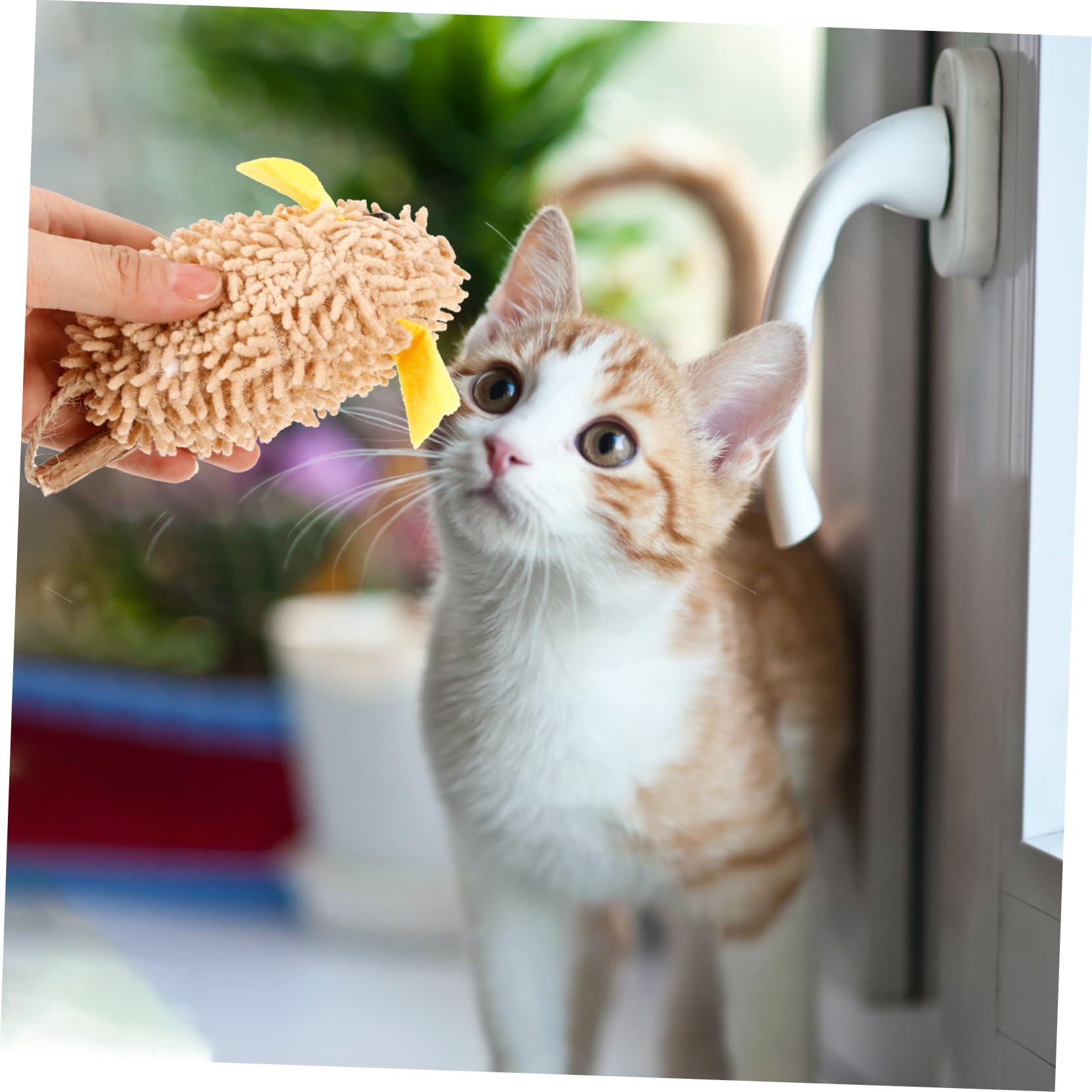 balacoo 2 Pack Mice Toys Interactive Squeaky Cat Toys for Indoor Cats Cartoon Shape