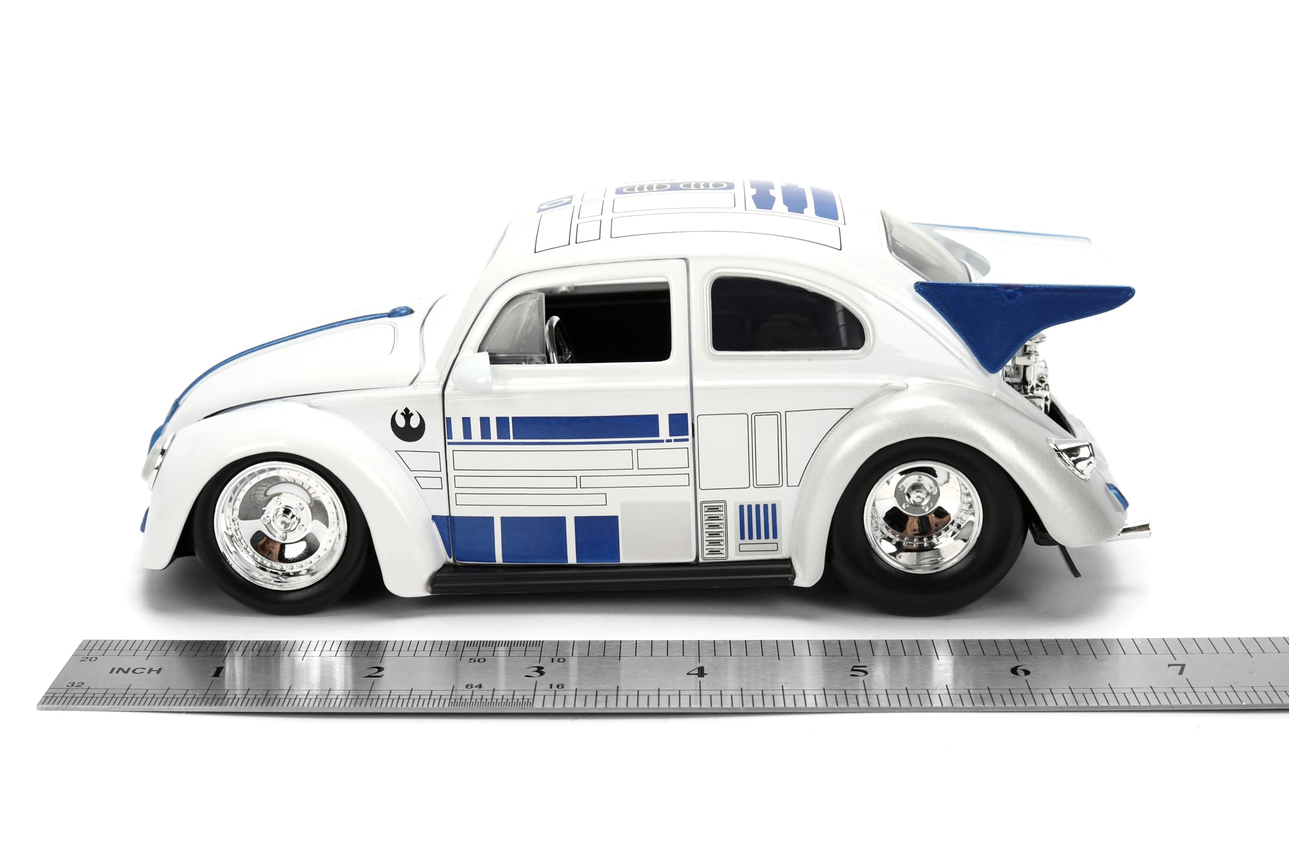 Jada Star Wars R2-D2 1959, Volkswagen Drag Beetle, 1:24, odlewany pojazd i zabawka z cyframi 2,5"