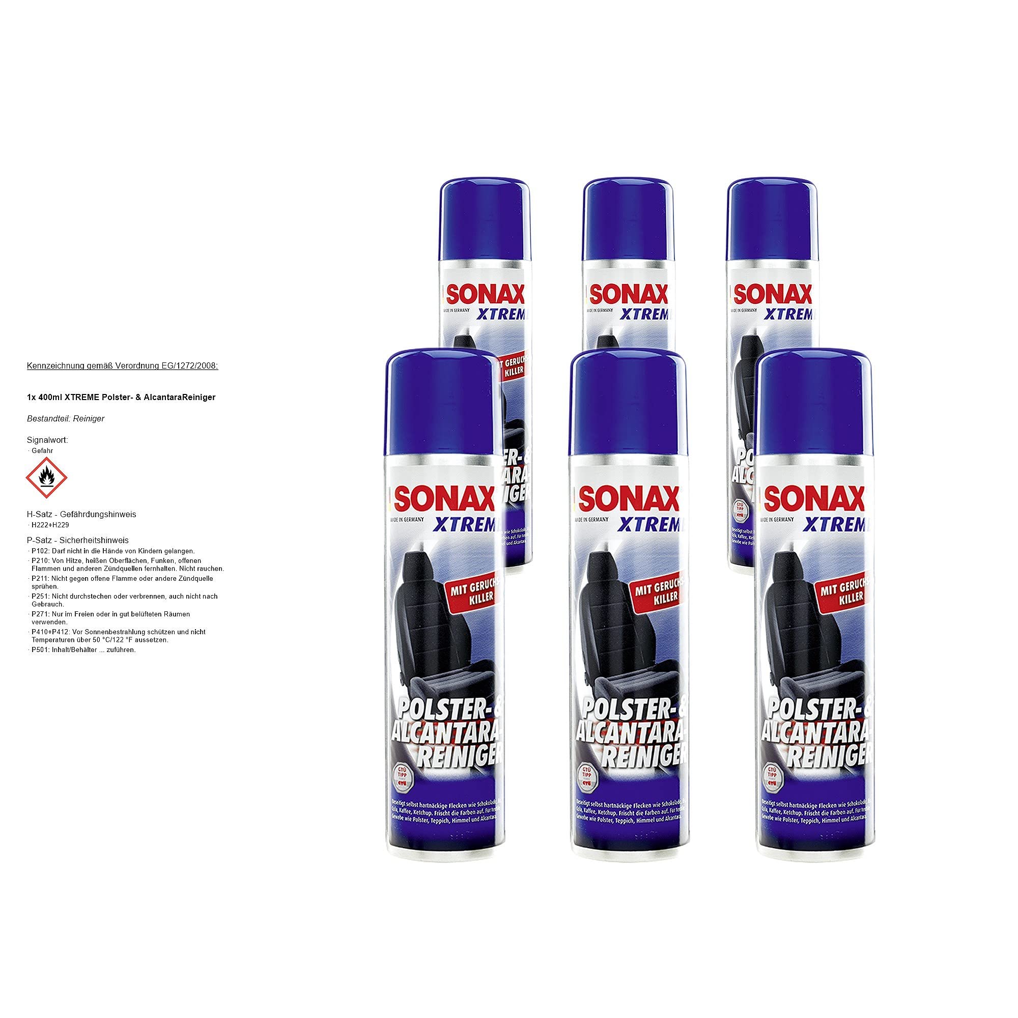 SONAX 6X 02063000 Xtreme Polster- & AlcantaraReiniger Treibgasfrei