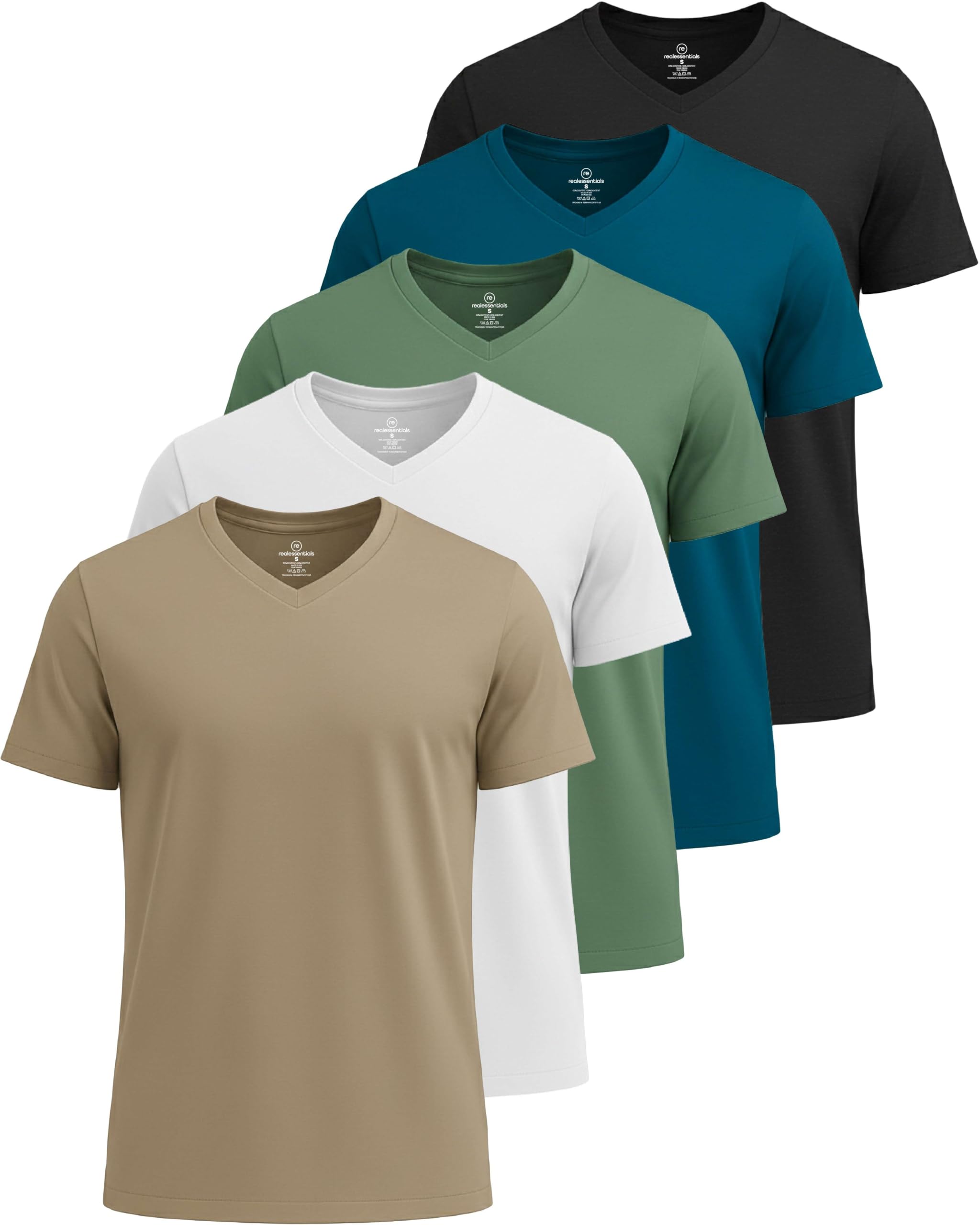 5 Pack Men's Dry Fit V Neck Workout T Shirts Athletic Gym Fitness Tees