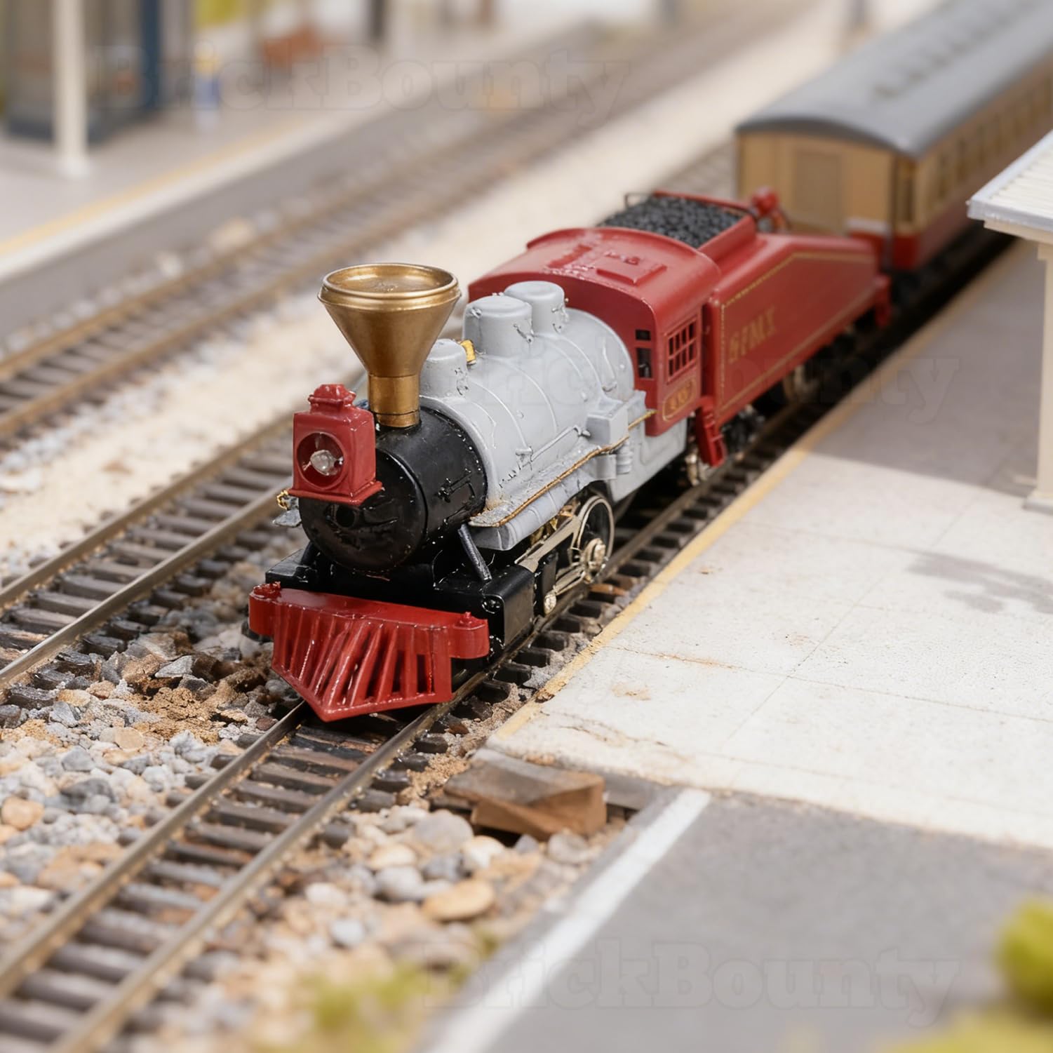 HO Locomotora de Tren de Escala con carruaje, Locomotora de Tren de Potencia 1:87 Compatible con Todos los ferrocarriles Modelo HO