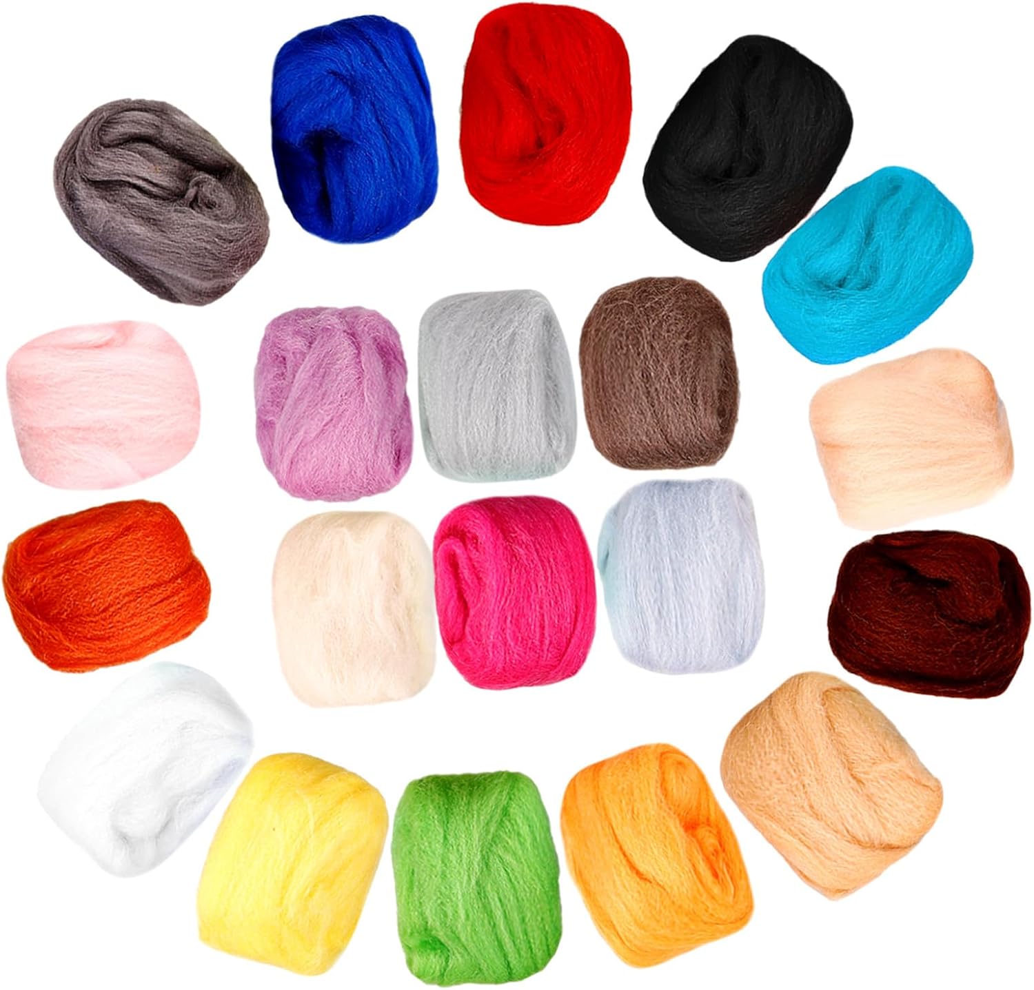 Lurrose 1Bag Convenient Felting Kit Color Wool Needle Felting for DIY Crafts Felting Materials with Easy to Follow Instructions for Beginners and Creative