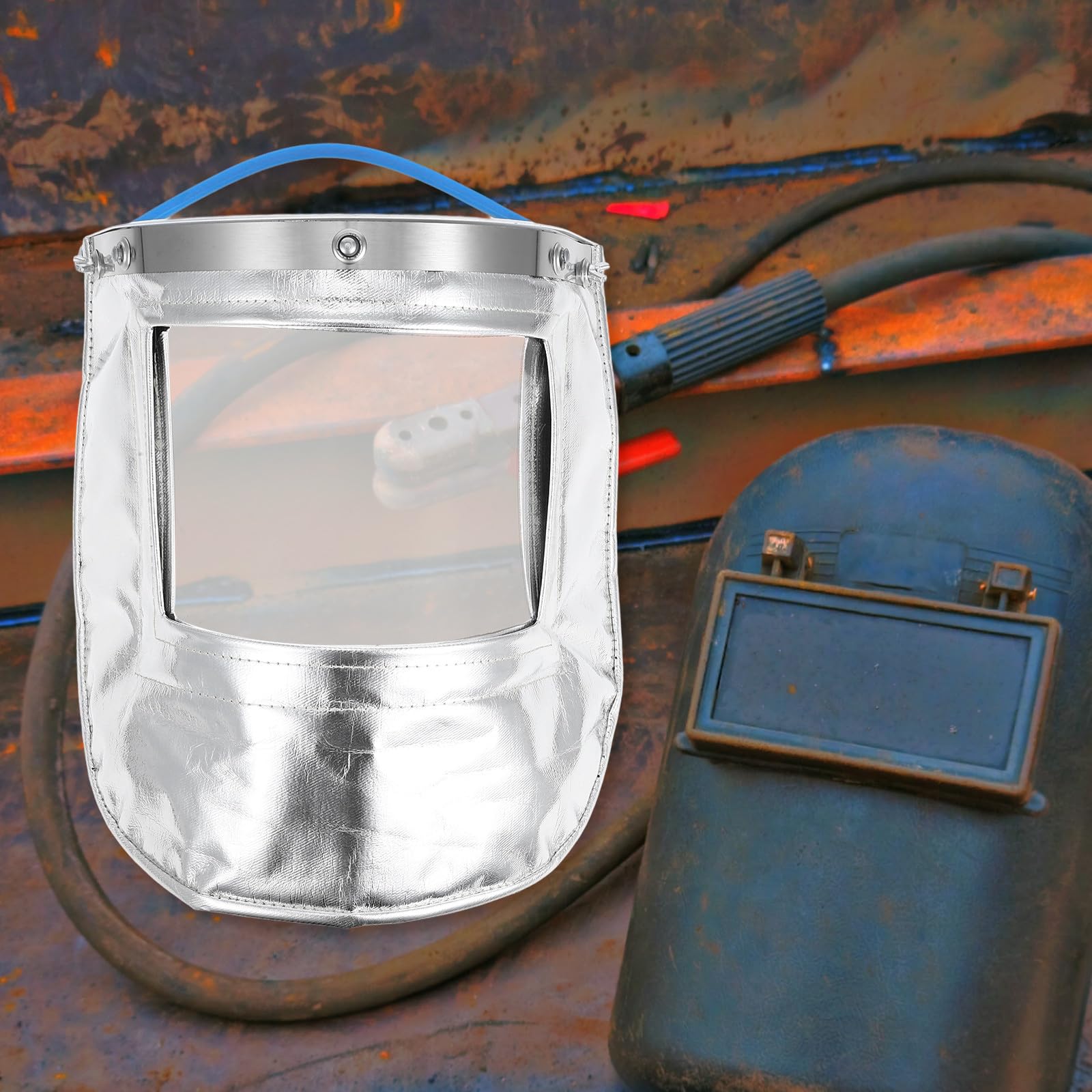 Hochtemperaturbeständiges aus Aluminiumfolie Gesichtsschutzschild Transparentes mit Ergonomischem Design für Schweißarbeiten und Kochumgebungen