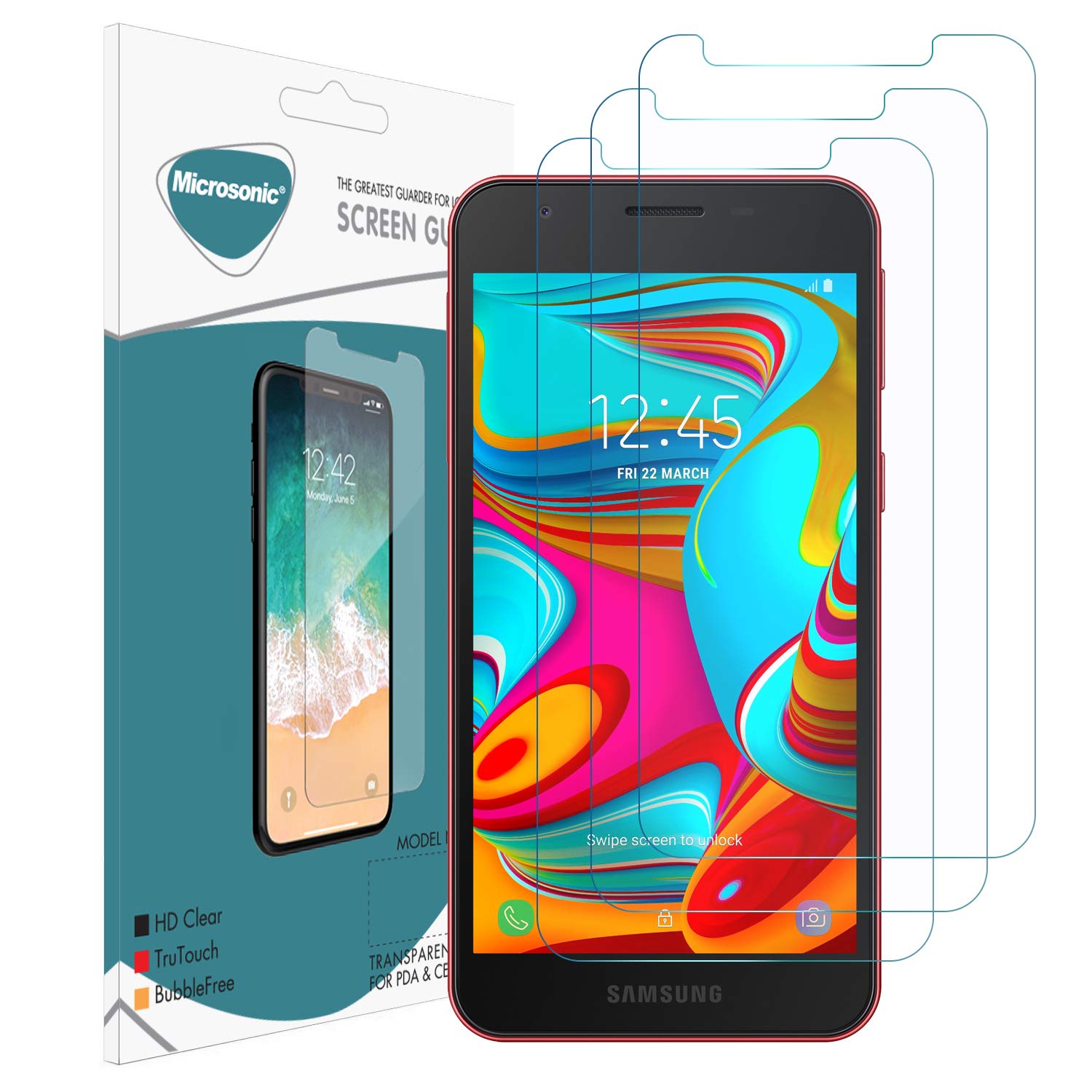 Microsonic Samsung Galaxy A2 Core Ekran Koruyucu Nano Cam (3'lü Paket) [Galaxy A2 Core ile Uyumlu Ekran Koruyucu]