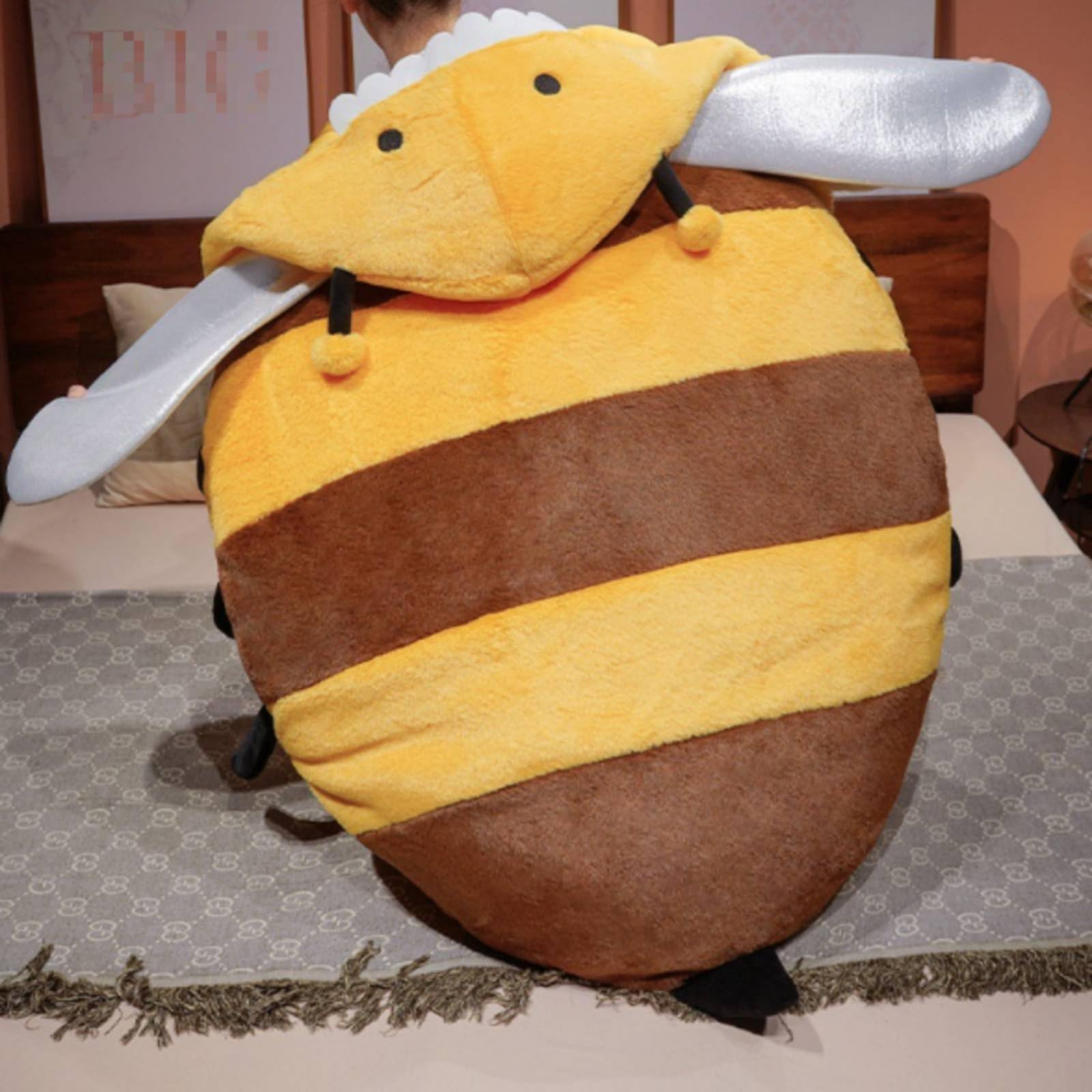 Costume Ape Peluche Bambola Indossabile Tuta Ape Fatto con Imbottitura Morbida Sensazione Confortevole per Uso Prolungato, 60 Cm