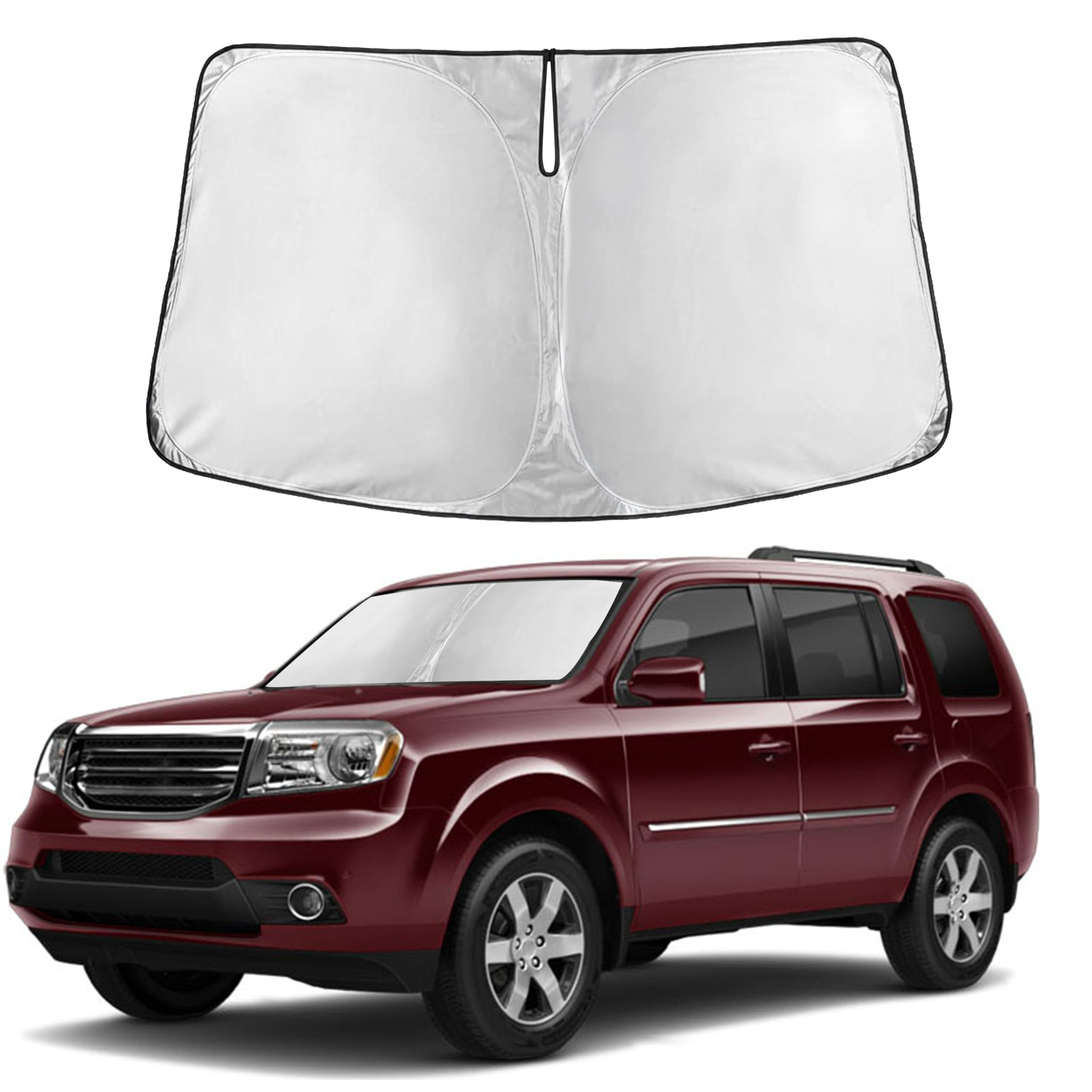 Autovir Windshield Sun Shade Fit for 2009-2013 2014 2015 Honda Pilot Sunshade, Front Car Window Shades Sun Visor, Blocks UV Rays & Heat, Car Accessories Fit for Honda Pilot 2009-2015