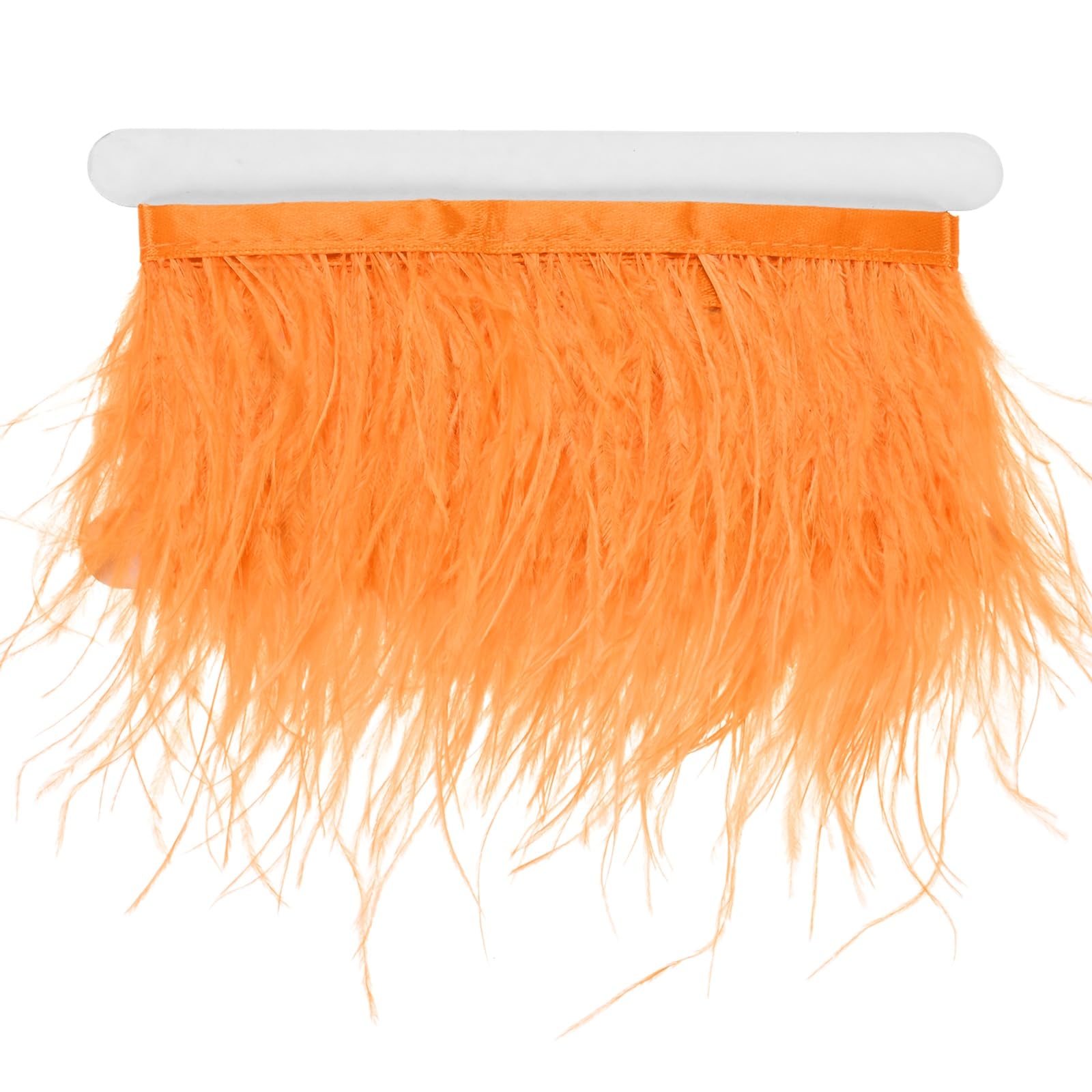M METERXITY Ostrich Feather Trim Fringe, 2 Yards 3-4" Natural Fluffy Feather Trim for Crafting/DIY Sewing/Party Clothing/Wedding Dress Decoration/Dream Catcher [Orange]