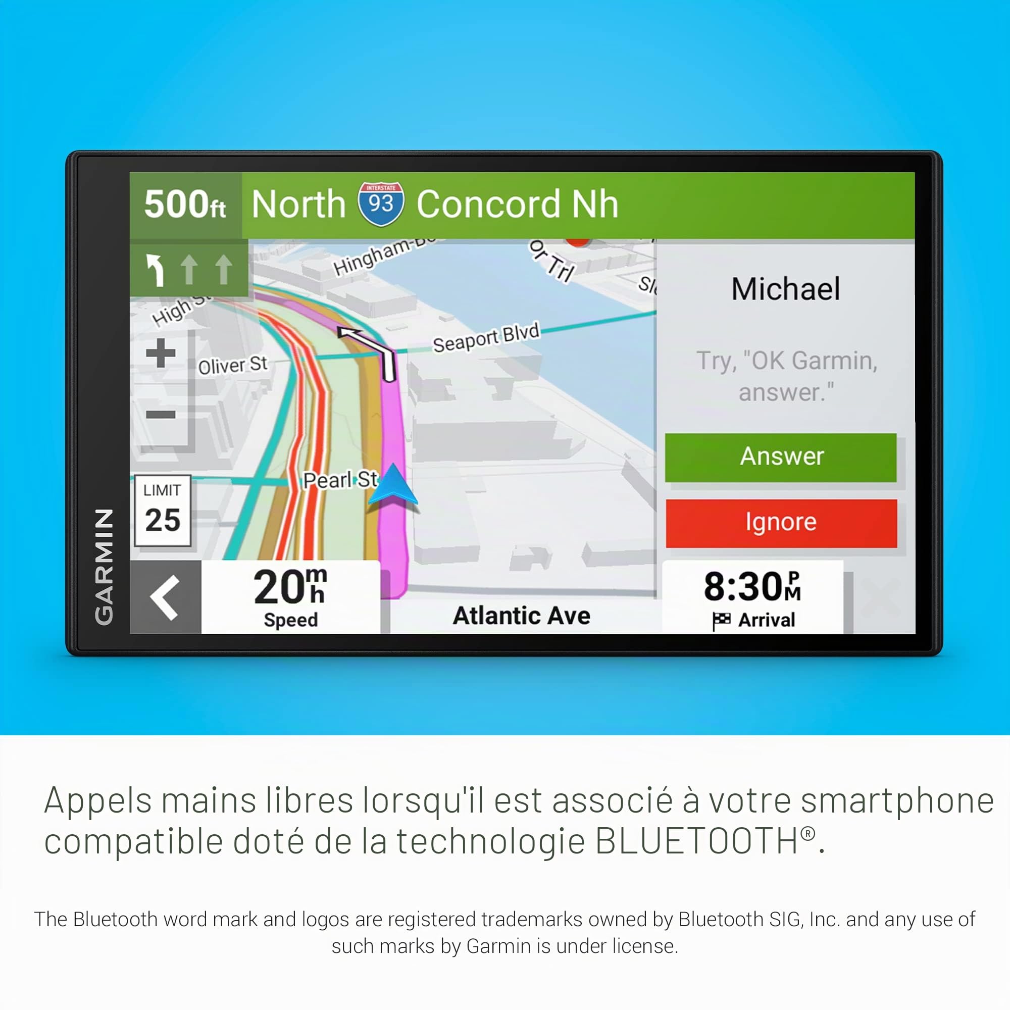 Garmin DriveSmart 76 Navigateur GPS pour Voiture avec Cartes Haute résolution et Assistance vocale Garmin 7"