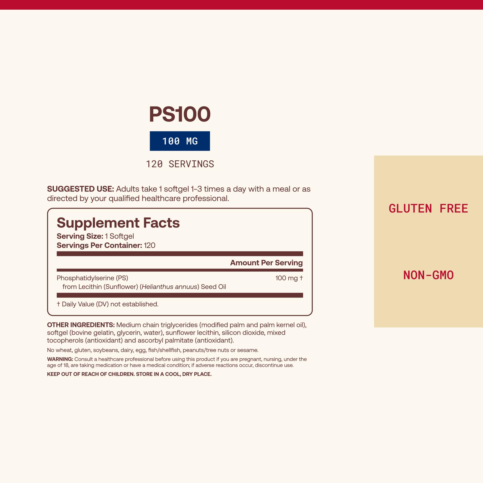 Jarrow PS100 Phosphatidylserine 100mg, Brain Health Supplement,120 Softgels — Amazon image 4