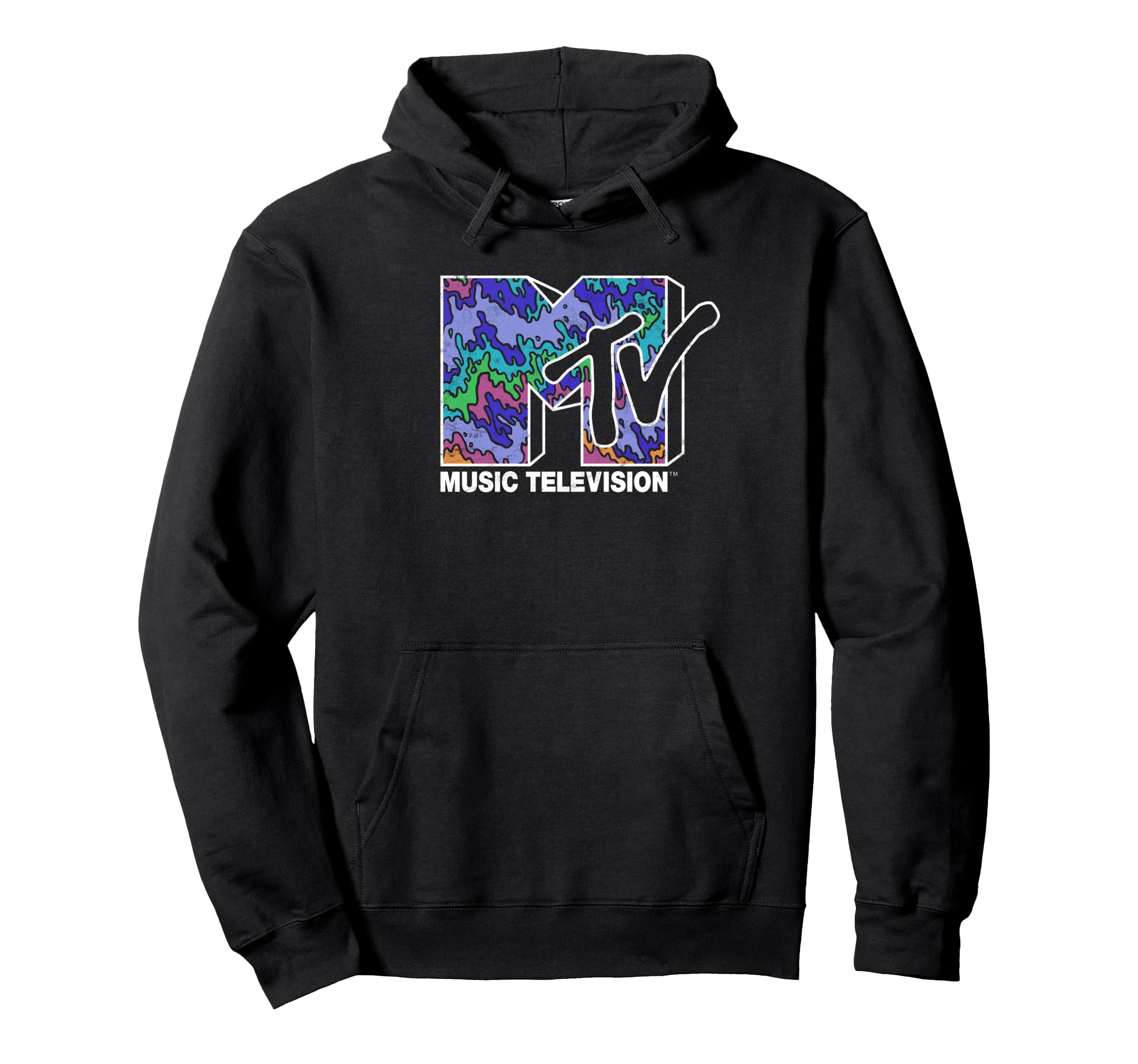 Sweat à Capuche Avec Logo MTV Spirale - Vêtement Fan Officiel, Coupe Classique, 241 G