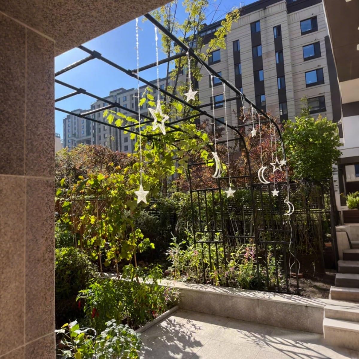 Traliccio a mezzo arco per rose – Archi da giardino per rampicanti facile da montare in acciaio zincato durevole rivestito in PE – Dimensioni: 120 – 320 cm supporto per piante