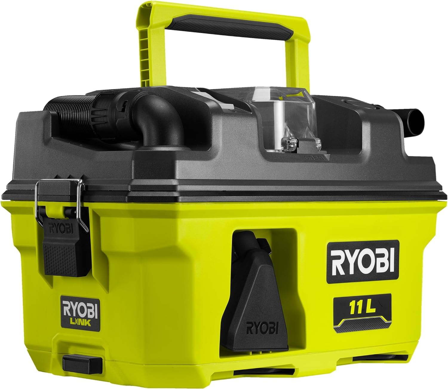 RYOBI RV1811, Aspiratore Portatile a Batteria 18V ONE+, Soffiatore a Valigetta con Capacità di 11 Litri, 1500 l/min di Flusso d'Aria, Leggero e Compatto, Batteria non Inclusa