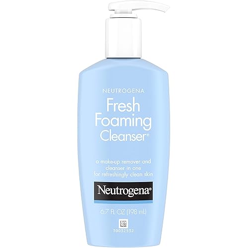 Neutrogena Fresh Foaming Gentle Daily Facial Cleanser & Makeup Remover, Soap Free, Removes Dirt, Oil & Waterproof Makeup, Non-Comedogenic & Hypoallergenic, 6.7 fl. oz