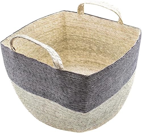 Miniatura 1 de NATIVA LIVING - Cesta de palma gris oscuro MUSEANDA