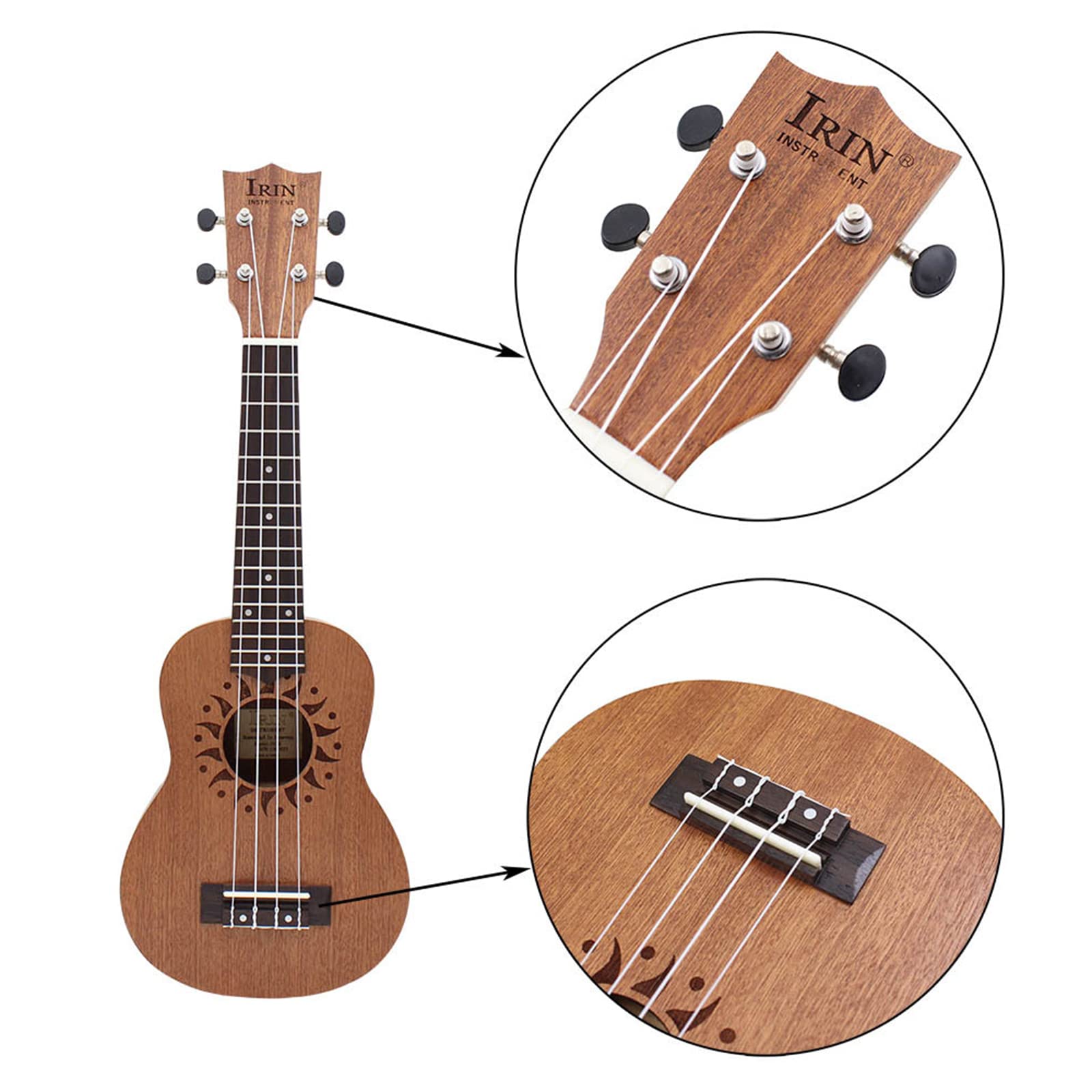 Portatile 21 Pollice Ukulele 4 Corde In Nylon Bambini Piccola Chitarra Modello Semplice Ukulele Per Principianti