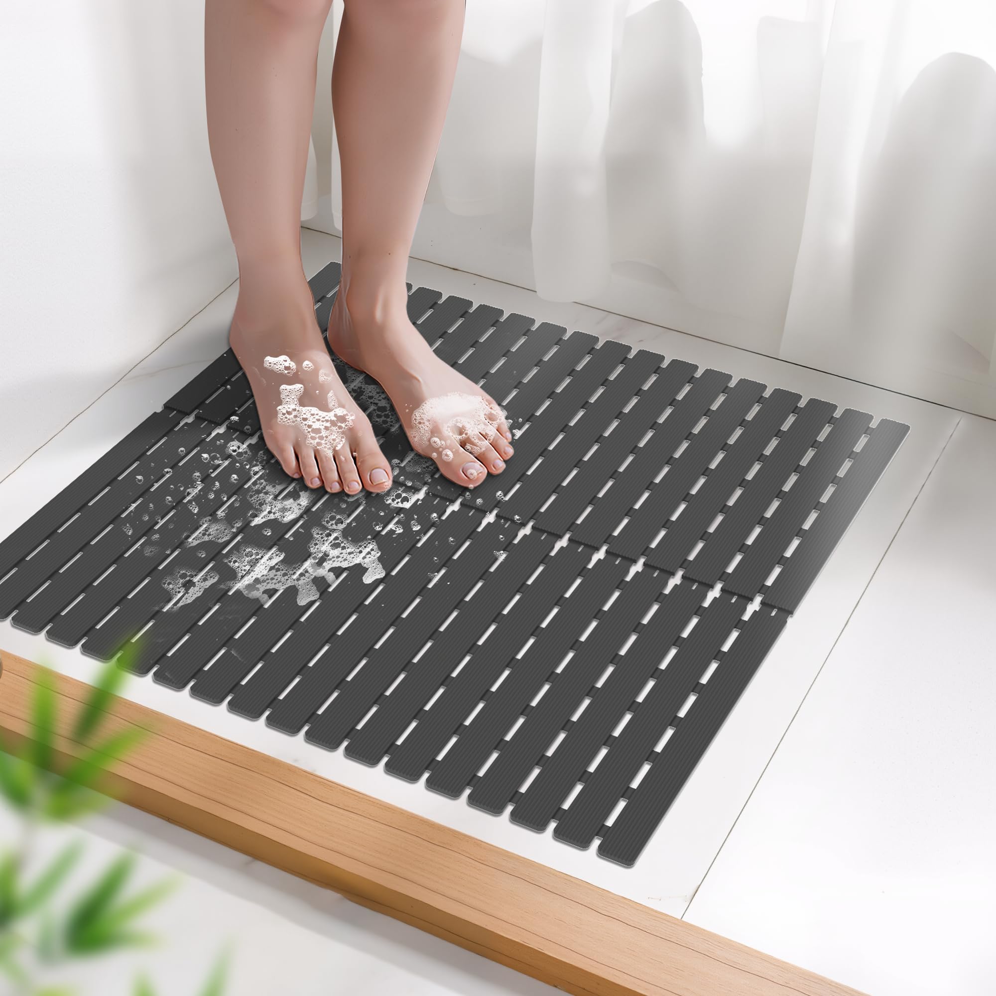 Amazon.com: MBOSS Square Shower Mat for Inside Bathroom, Non Slip