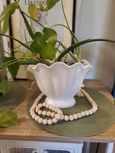 Miniatura 3 de Florero de cerámica blanca, jarrones decorativos para decoración del hogar, para sala de estar, dormitorio, cocina, jarrón bohemio para mesa de