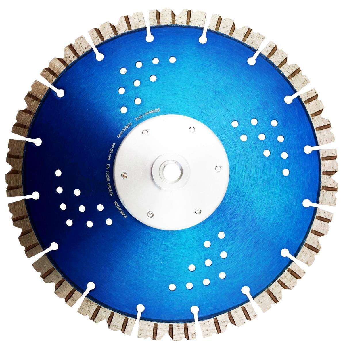 Werkmax Starmax M14 - Disco de diamante para amoladora angular (230 mm de diámetro, 12 mm)