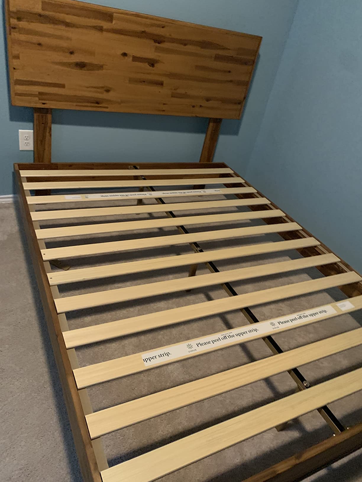 27/mo Finance ZINUS Tricia Wood Platform Bed Frame with Adjustable