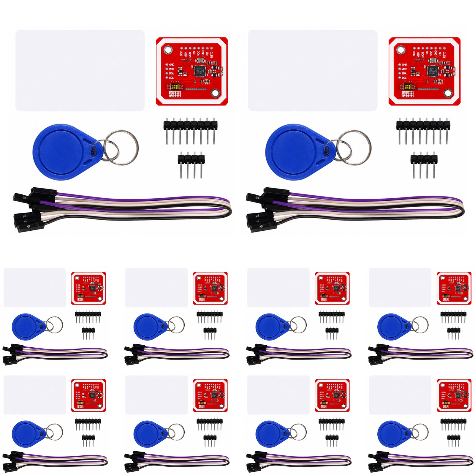 10 confezioni PN532 NFC NXP RFID Modulo V3 Kit, Near Field Communication Reader Module Kit con I2C SPI HSU, S50 White Card, Key Card, adatto per Arduino, Raspberry Pi, fai da te, smartphone e telefoni