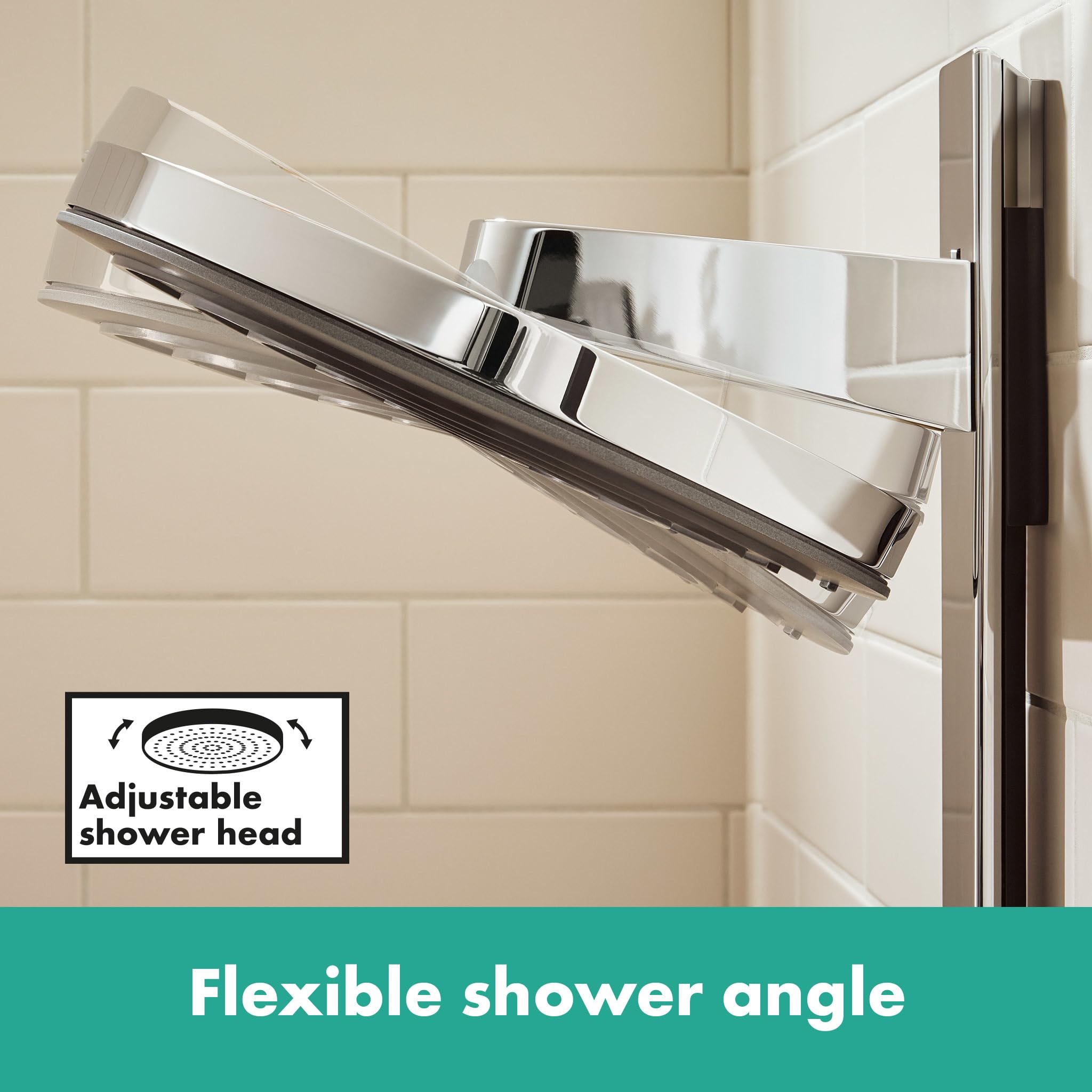 hansgrohe Pulsify S - komplet prysznicowy z termostatem, zestaw prysznicowy z główką prysznicowa, wąż, szyna i deszczownica okrągła 2-strumieniowa, chrom, 24240000