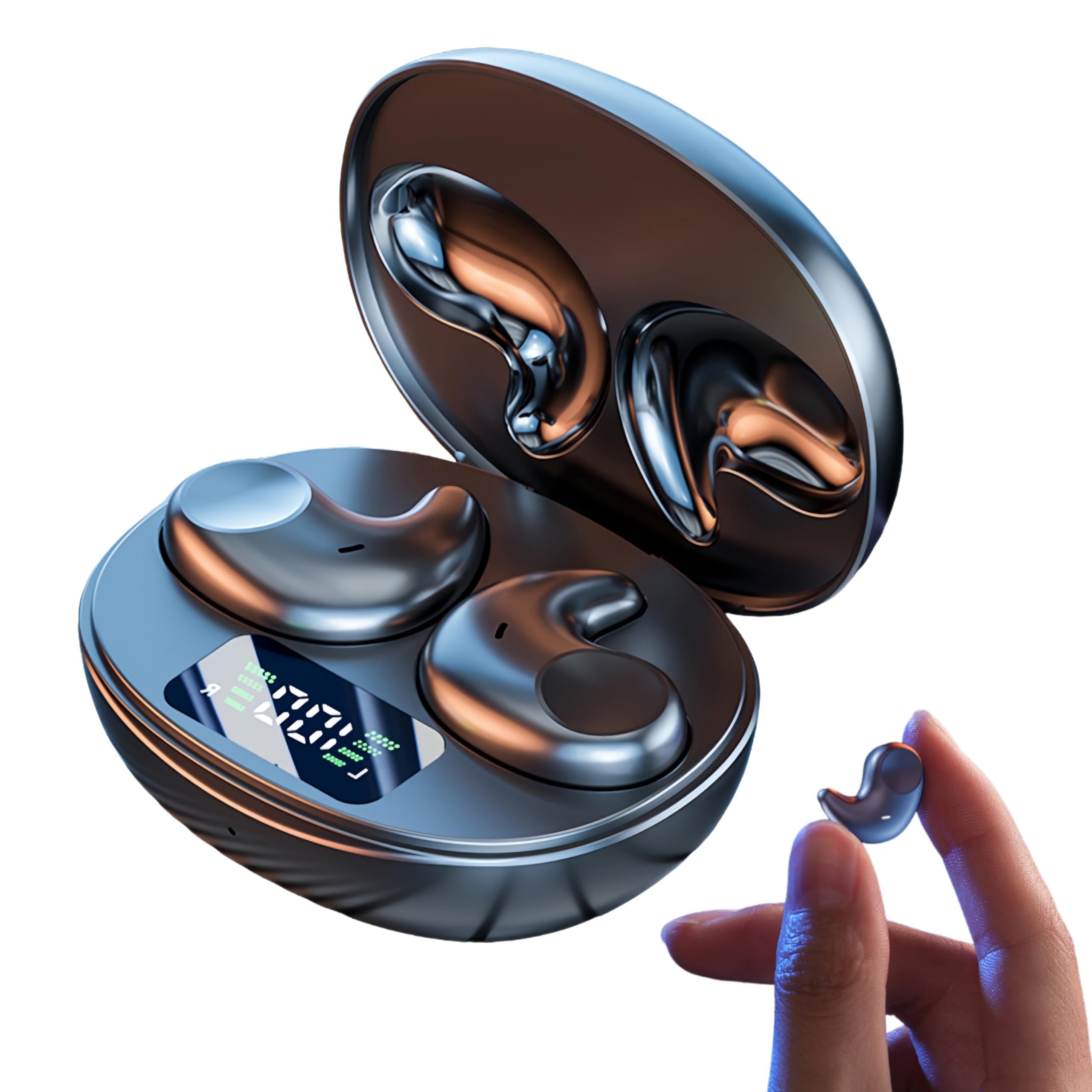 M52 Sleep Earbuds with Power Display Mini Invisible Earbuds for Side Sleepers Wireless Headphones Bluetooth 5 3 58H