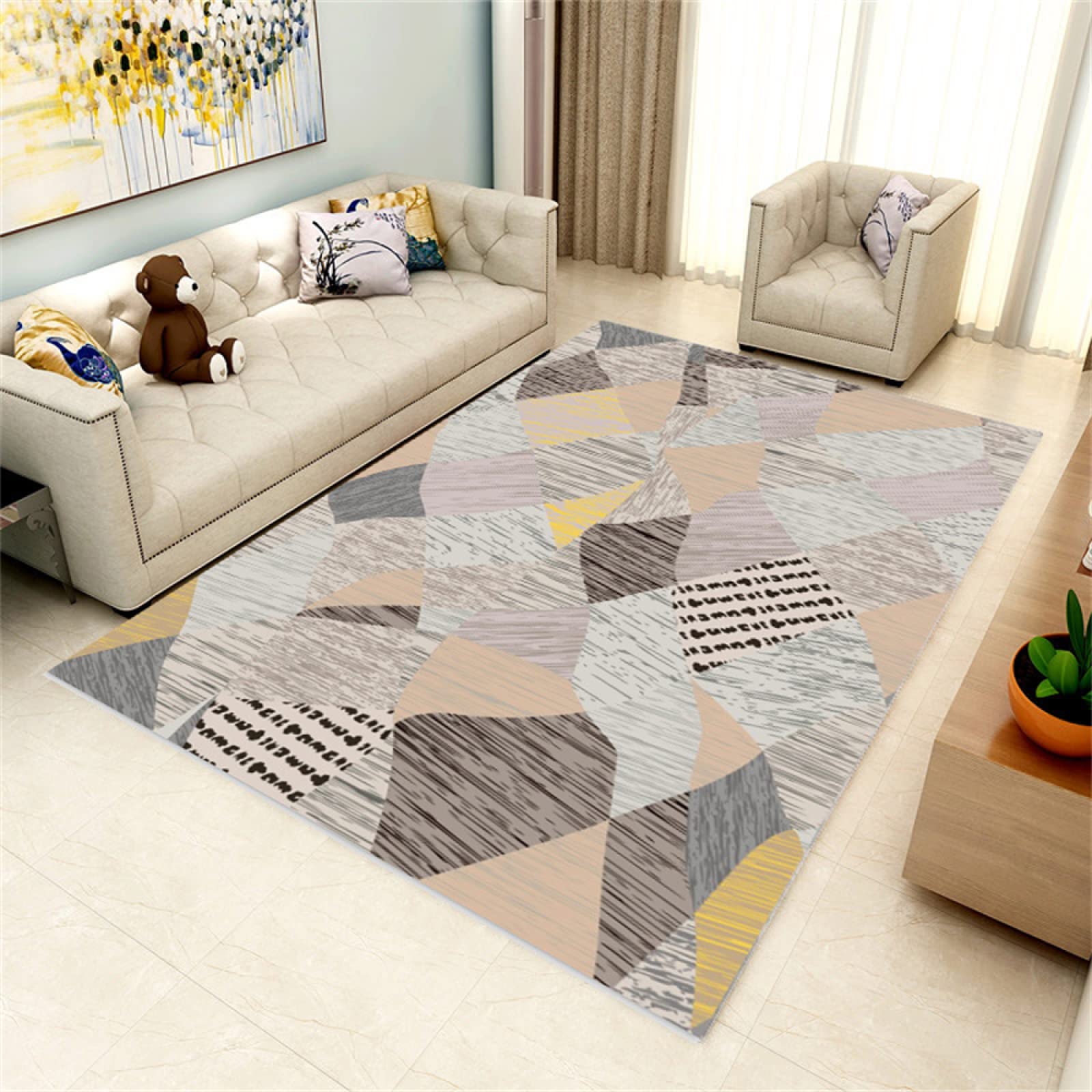 Tapis multicolore 50x80cm pour deco chambre ado fille ou balcon