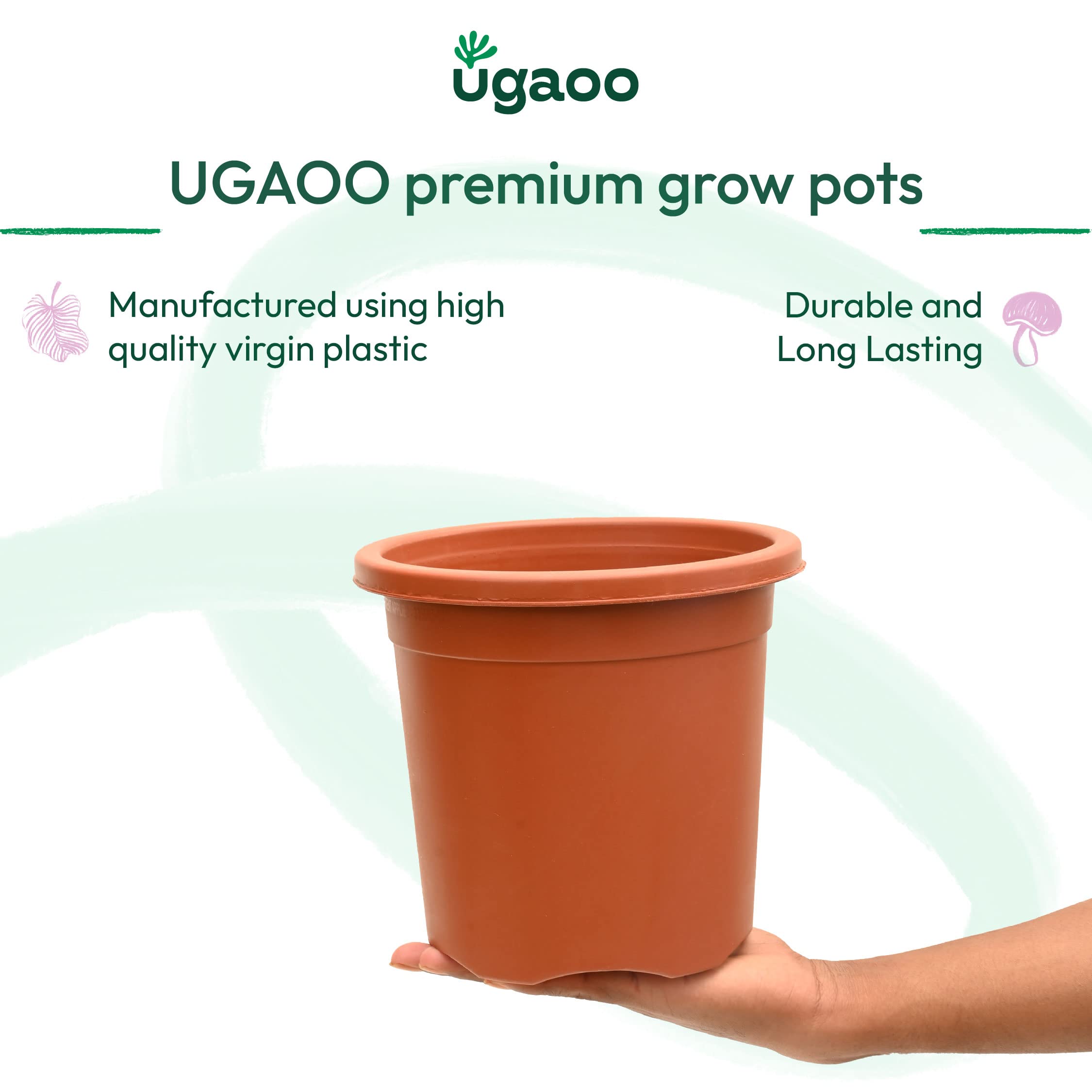 Ugaoo 3 Pack UV Plant Pots - 8 Inch Terracotta -2