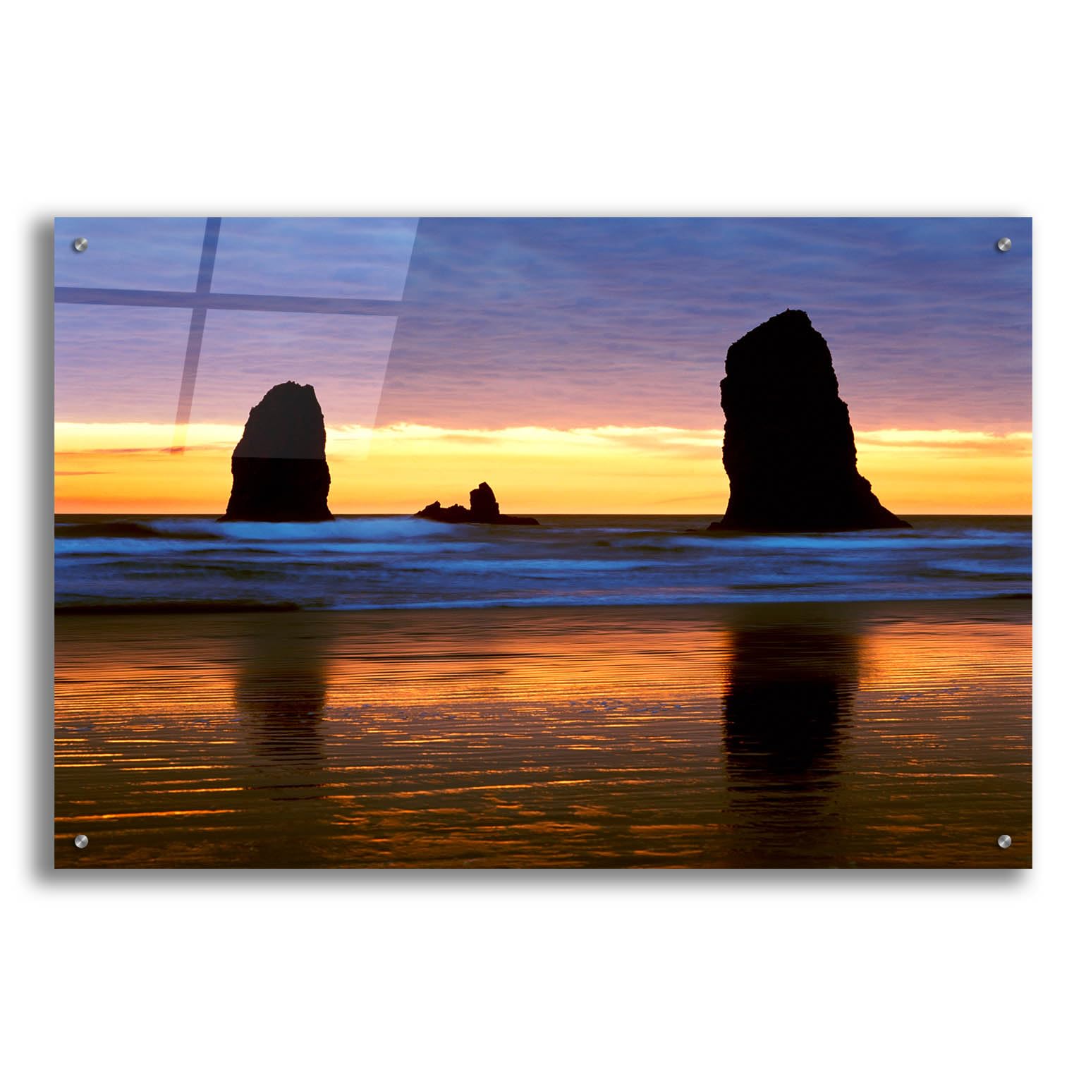 Canyon Beach Sunset, Oregon 02' by Monte Nagler, Acrylic Glass Wall Art, 36"x24"