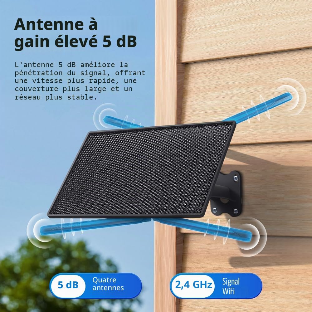 SHIWOJIA 20 W Routeur 4G LTE Solaire, Rallonge WiFi Externe, Box 4G avec Carte SIM, Plage WiFi 50M, IP66 étanche, autonomie prolongée 24/7, Batterie de 20100 mAh, 4 Antennes Externe, 2.4GHz Wi-FI