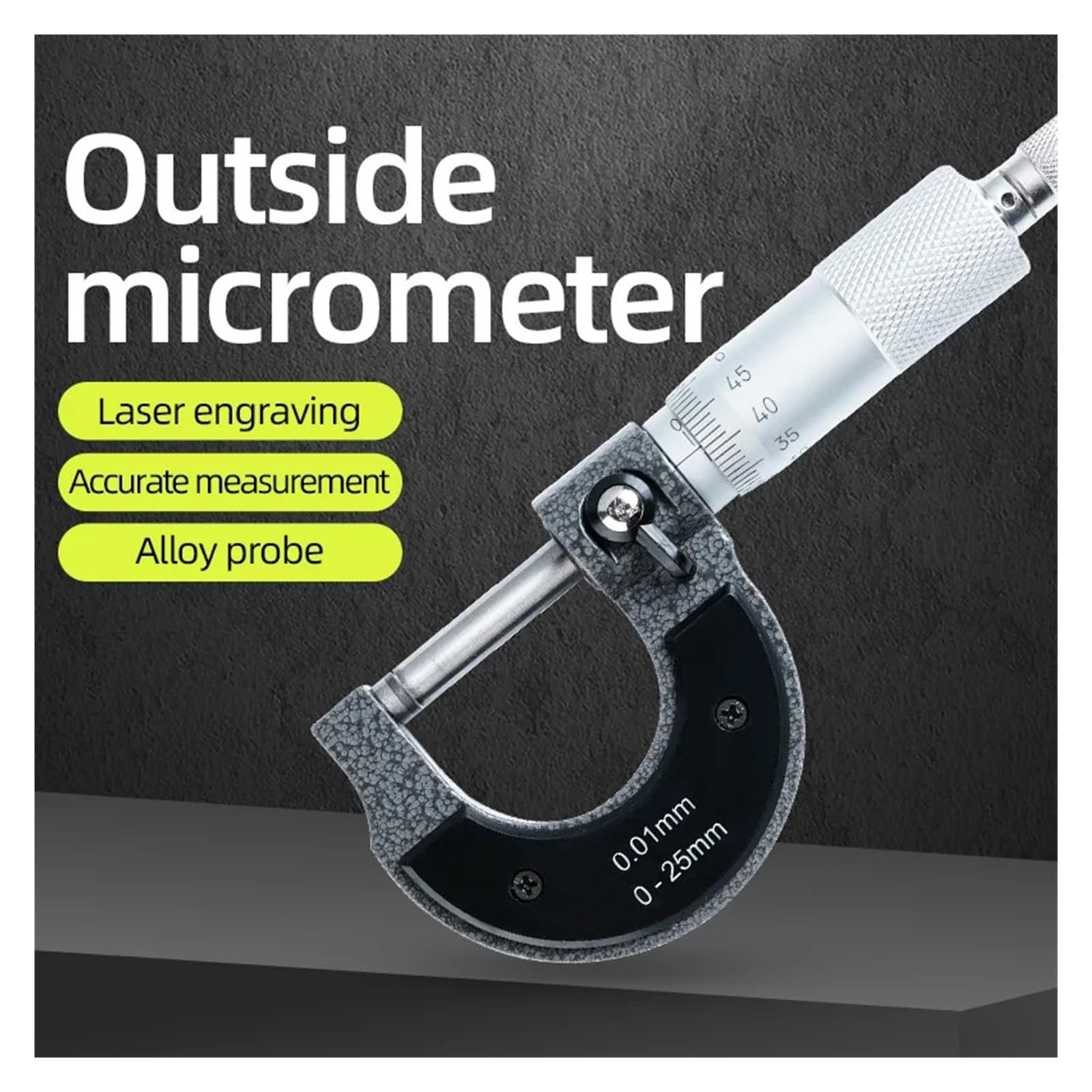 Micrómetro de calibre 0-25 mm 0,01 mm exterior calibrador métrico herramienta de medición mecánica Mide cualquier cosa(50-75mm)