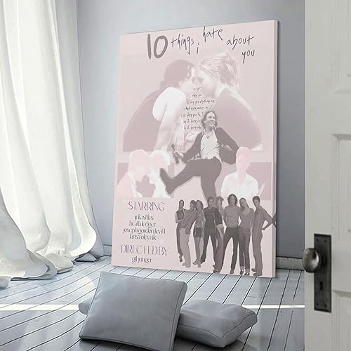 Miniatura 3 de LRefiozas Single Hanging Picture 10 Things I Hate About You Canvas Poster - Retro 90s Romance Comedy Movie Art Print Home Decor for Bedroom Living