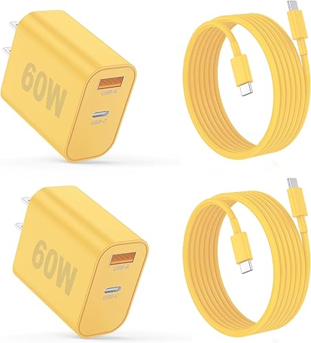 Miniatura 15 de Cargador para iPhone 17/16/15 Pro/Pro Max, cargador de pared USB-C de doble puerto con PD 40 W y carga rápida QC 20 W, cable USB-C de 6 pies para