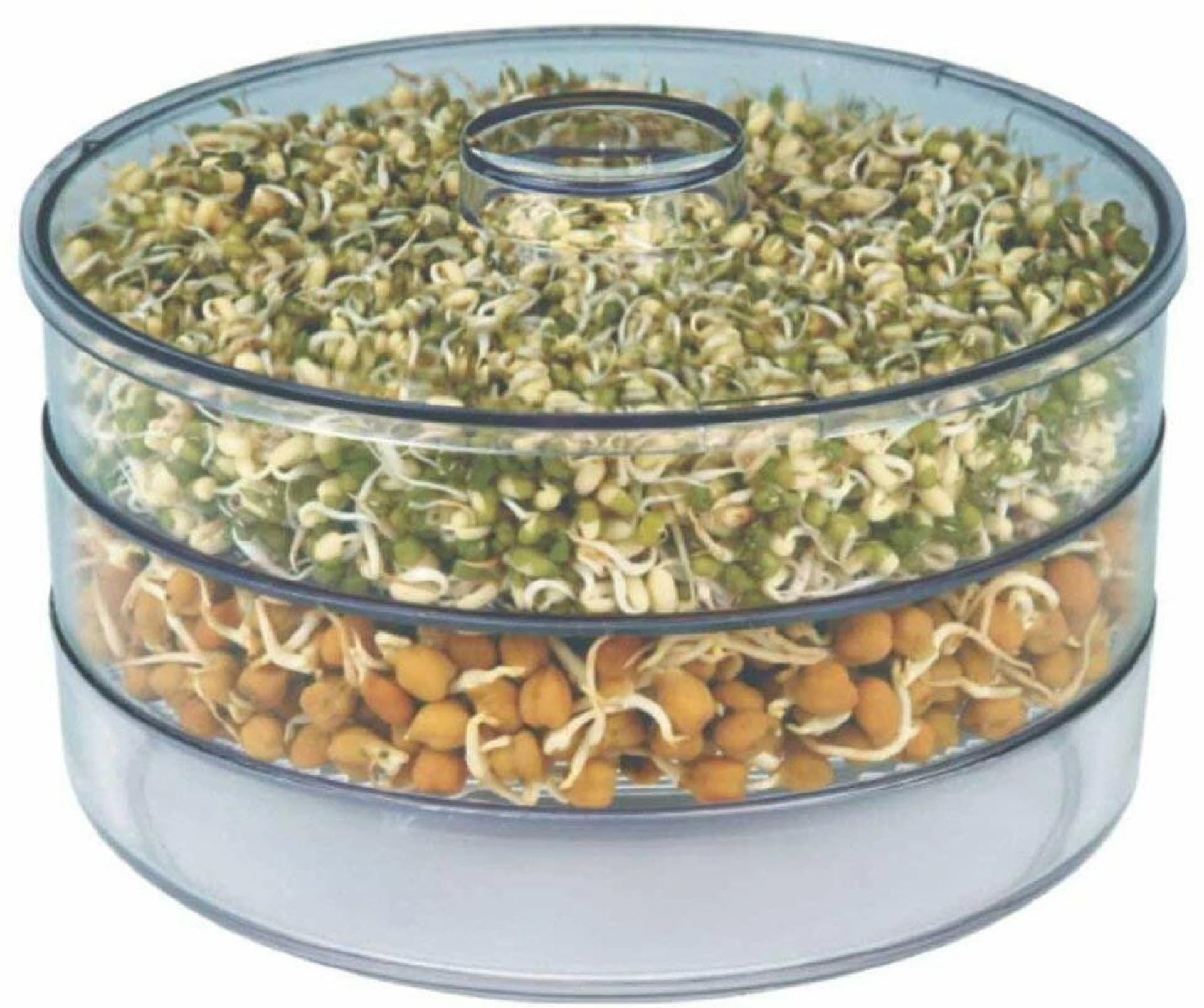 Sprout Maker with 3 Tier Stackable Compartments, Clear | 3 Separate Sections, Ventilated Lid, BPA-Free Plastic, Kitchen Sprouting, Compact Design-image-37