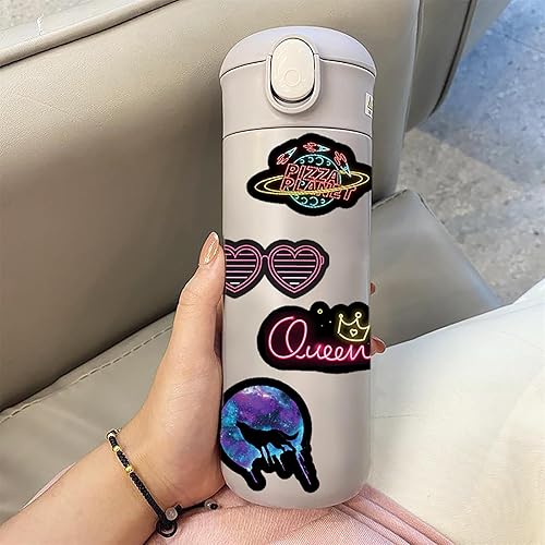 Miniatura 6 de 100 calcomanías de luz de neón geniales para niños, adolescentes y adultos, diseño de graffiti de moda, impermeables, de vinilo, paquete de