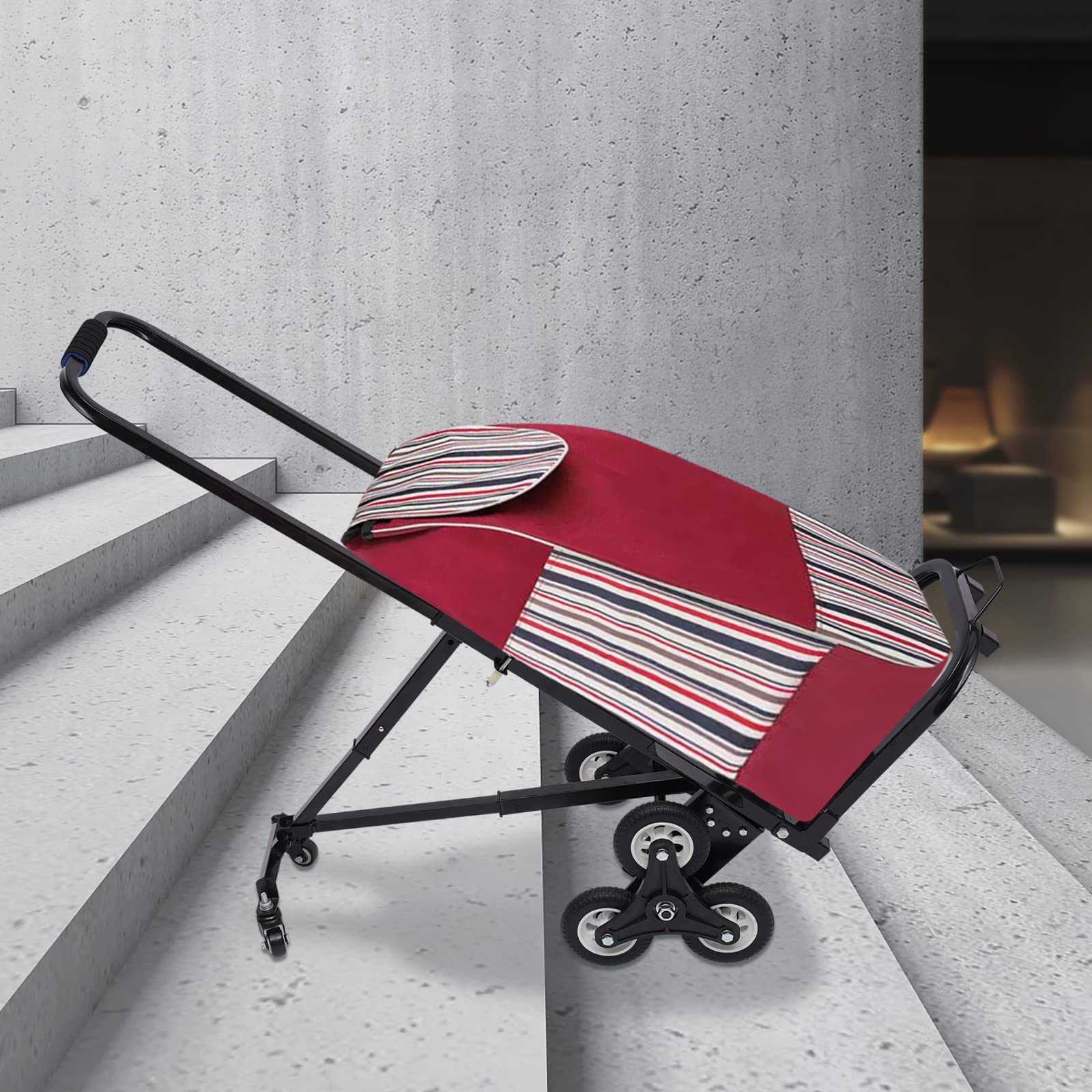 Vielseitiger Sackkarre Treppensteiger Klappbar 150KG,Transportkarre,Treppenwagen 10 Räder Treppensteiger,für Treppenhäuser/Transportkarre,46 * 25,5cm