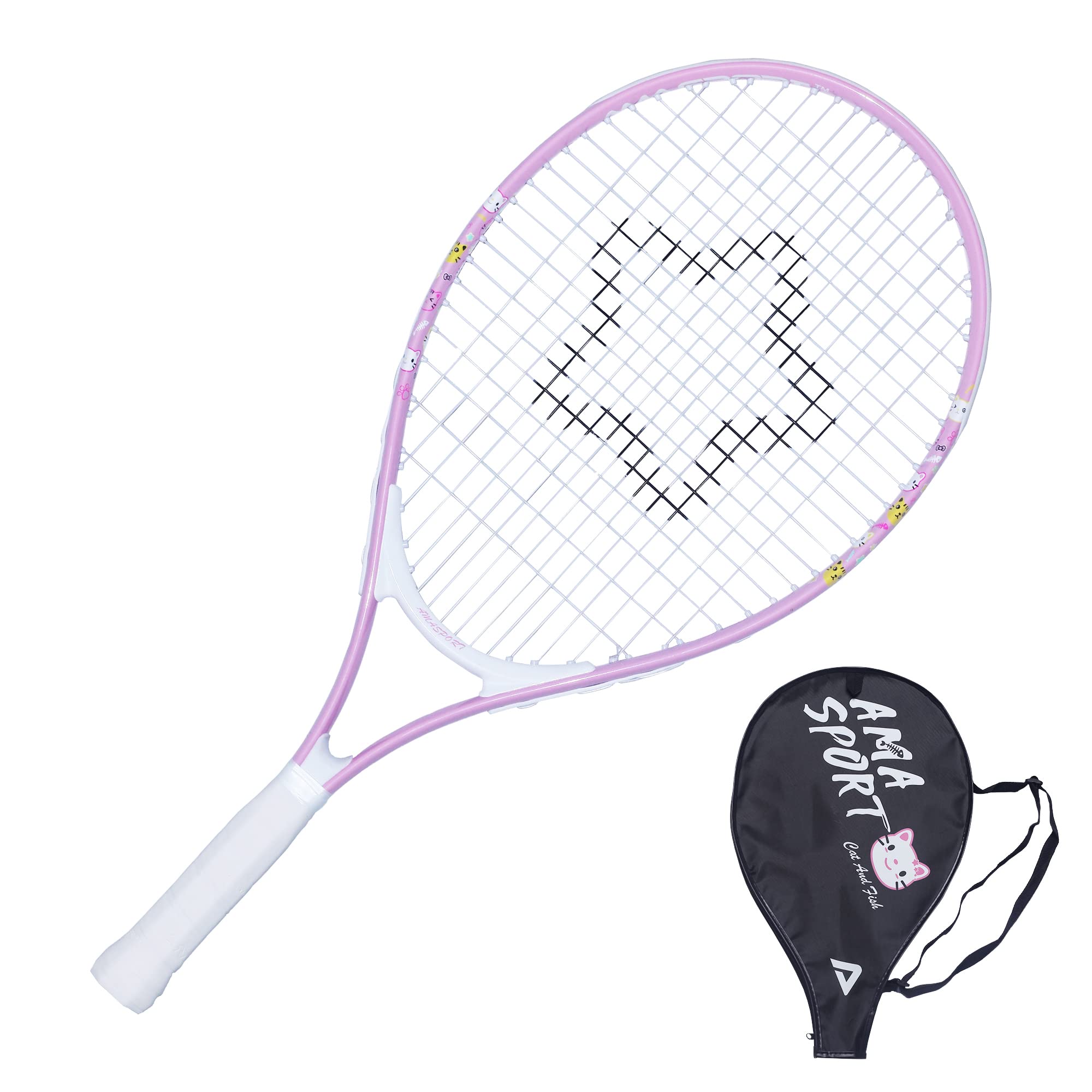 AMA SPORT Kids Tennis Racket for Junior Toddlers Starter Kit 17-25" Tennis Racquet for Girls and Boys with 420D Nylon Shoulder Strap Bag