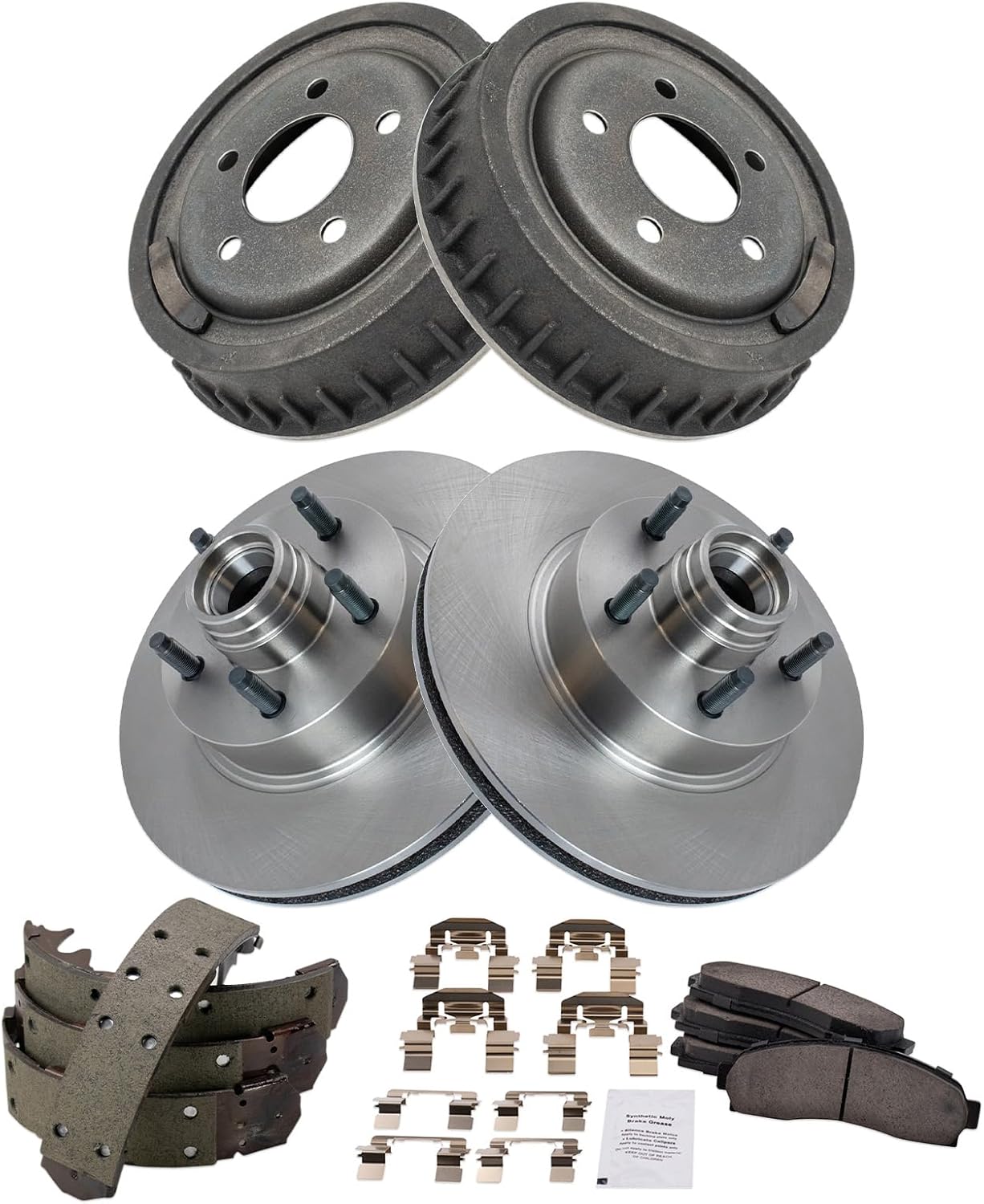 TRQ Front & Rear Brake Pad & Rotor Kit Ceramic Compatible with 2003-2009 Ford Ranger Mazda B2300 2003-2007 B3000
