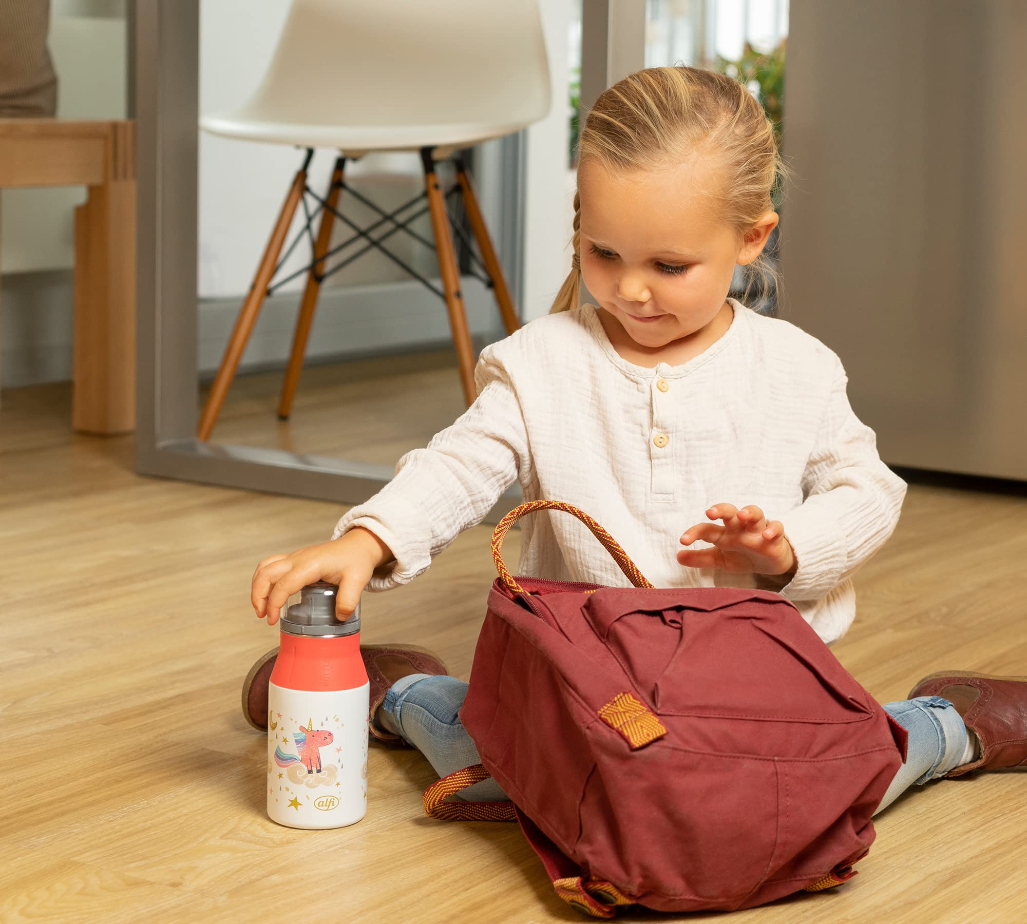 alfi KIDS BOTTLE 400ml, rainbow, Kindertrinkflasche aus Edelstahl, absolut dicht mit Drehverschluss, leicht und robuste Flasche, für Kohlensäure, ohne Fingerabdrücke, BPA-frei