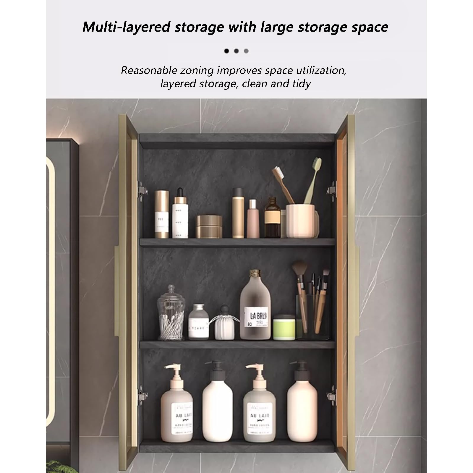 Generico mobiletto del Bagno,Pensile da Bagno, pensile da Bagno in Legno massello sopra WC, per Organizer da Bagno, pensile da Cucina con Ante in Vetro per Bagno, Camera da Letto, Cucina (Colore: B,