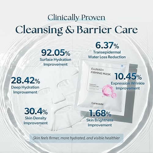 Miniatura 9 de CURECODE Mascarilla reafirmante ExoNAD+ 0.9 fl oz x 5EA, hidratación y rigidez visibles, elasticidad e iluminación de la piel, contiene neuromida,
