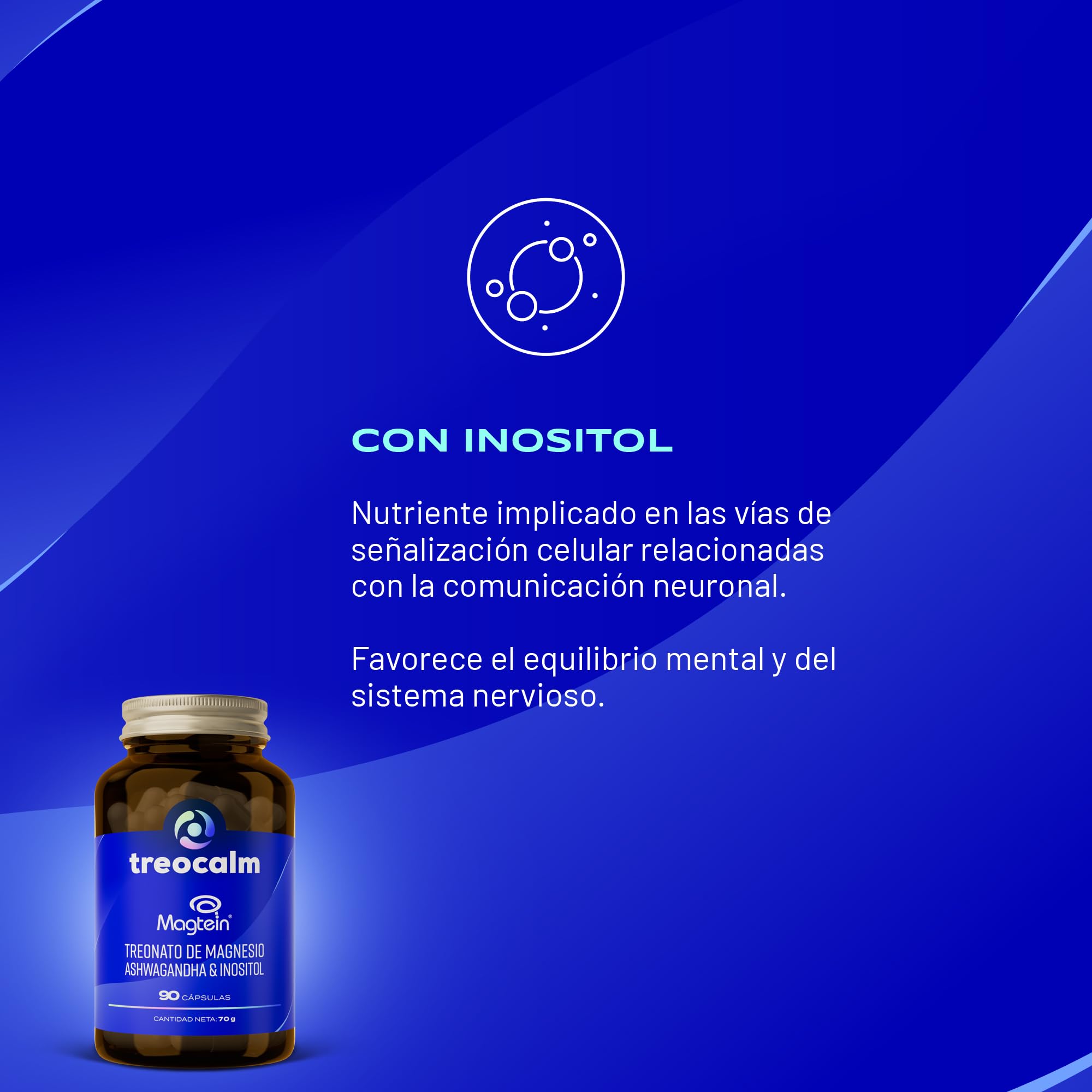 Treonato de Magnesio Magtein® 1500 mg, con Ashwagandha concentrada a 10 mg de Withanólidos e Inositol 900 mg – Fórmula para el bienestar mental y el equilibrio diario – 90 Cápsulas sin aditivos