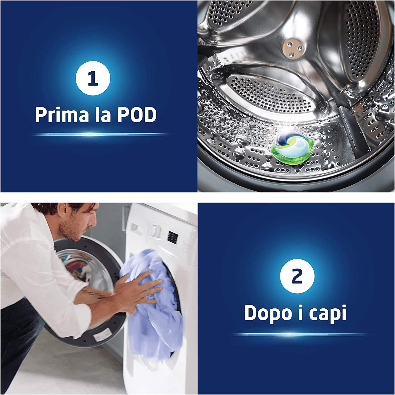 Dash All in 1 Pods Detersivo Lavatrice in Capsule, 62 Lavaggi, Specifico per Capi Colorati, Maxi Formato, Pulizia Profonda, per Tutti I Capi