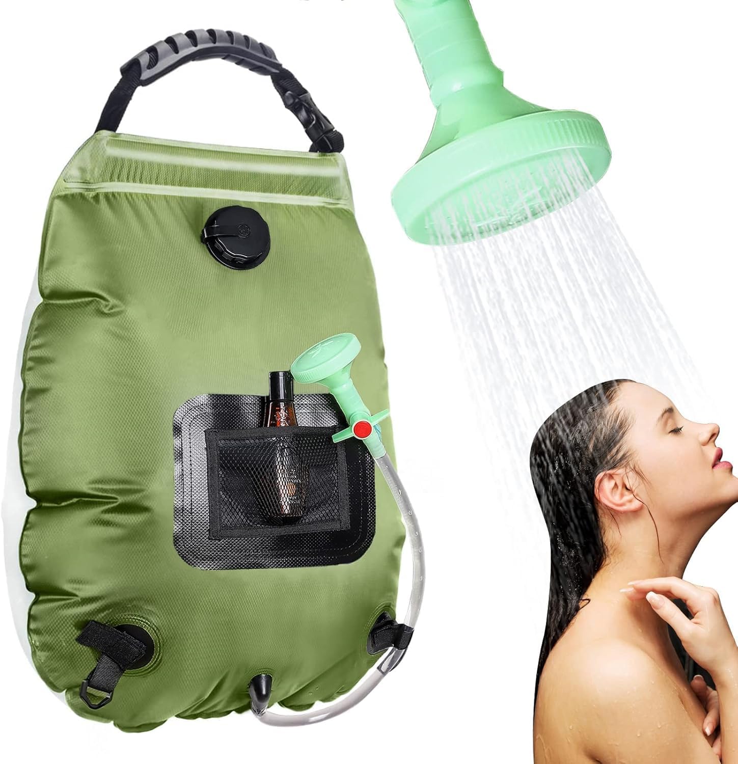 UDee Solar Camping Shower Bag – 5 Gallon/20L Portable Outdoor Shower with Heated Water, Removable Hose, On-Off Shower Head & Hanging Hook – Lightweight for Hiking, Travel, Beach, Backpacking-image-45