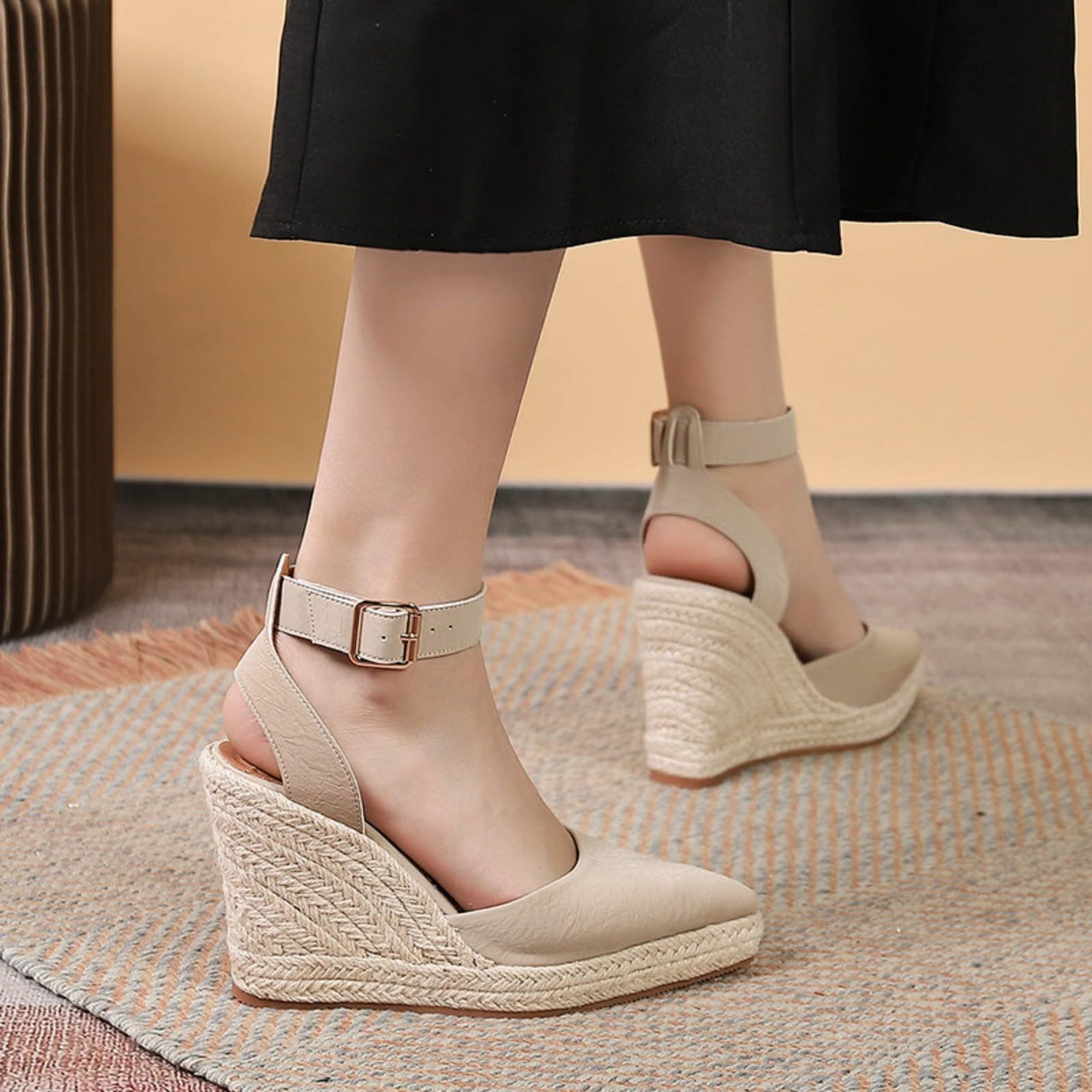 Generico Sandales Et Nu-Pieds Femme Confortables LéGèRes AntidéRapantes Semelle Souple Respirantes Chaussures Femme éTé éLéGantes Mules OrthopéDiques Pieds Larges Ville Usage Quotidien