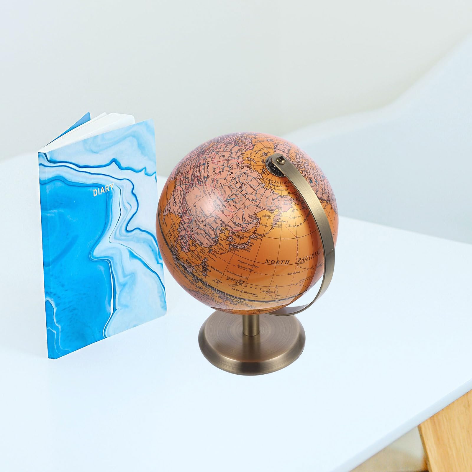 Globo Terráqueo Giratorio Decorativo para Hogar y Aula, ABS Aleación